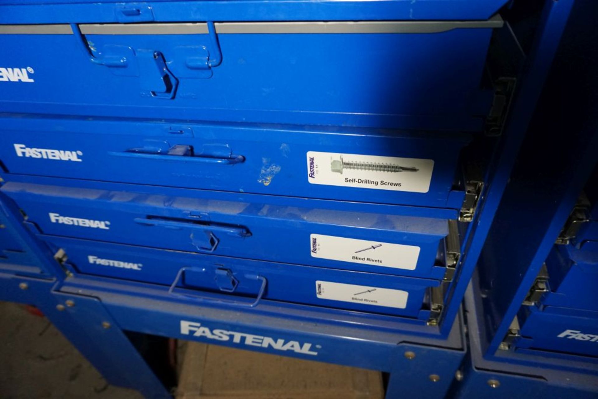 Lot of (5) Fastenal 12-Drawer Hardware Cabinets w/Contents - Image 9 of 27