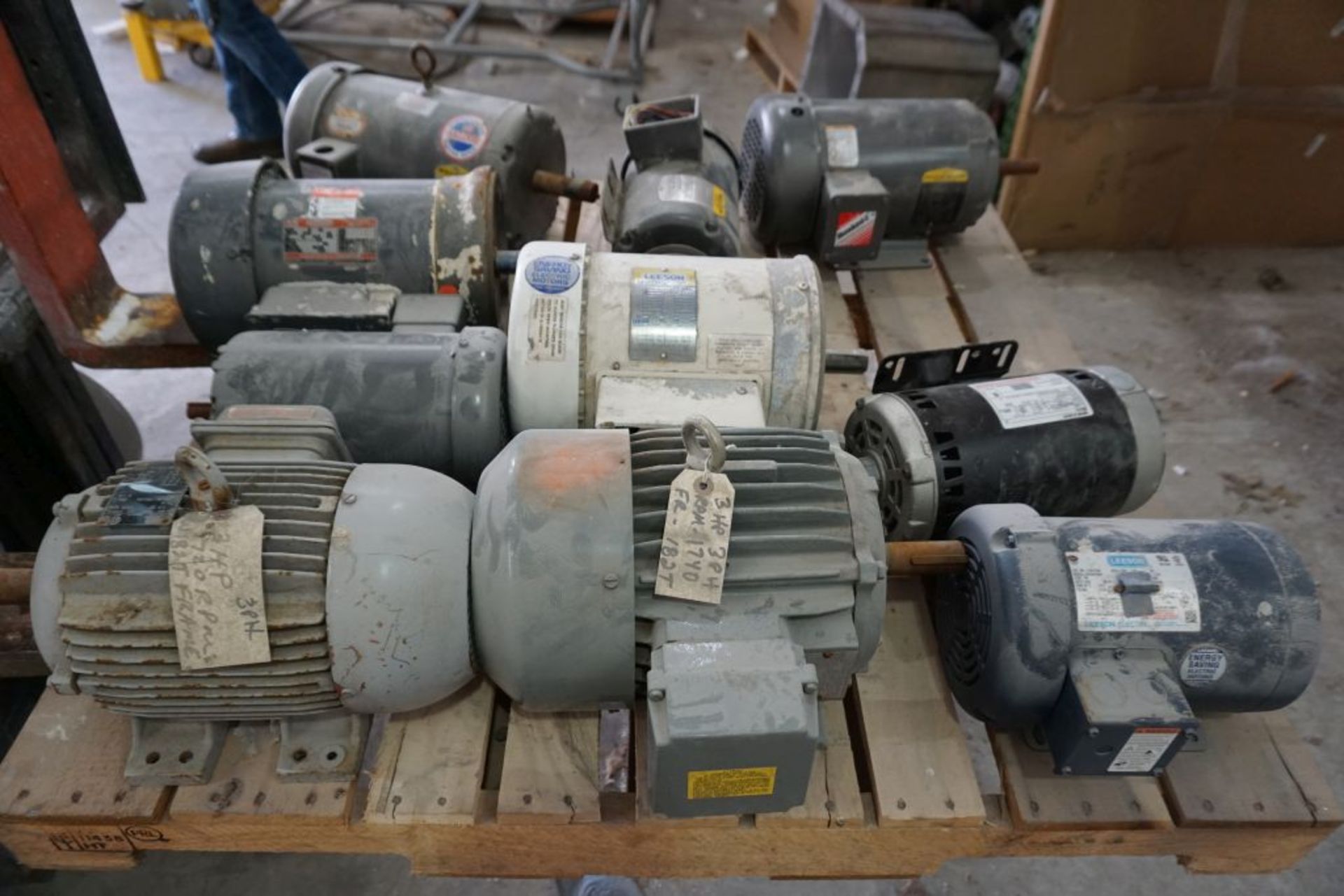 Lot of (10) Assorted Motors | Brands Include:; Baldor; Leeson; Dayton