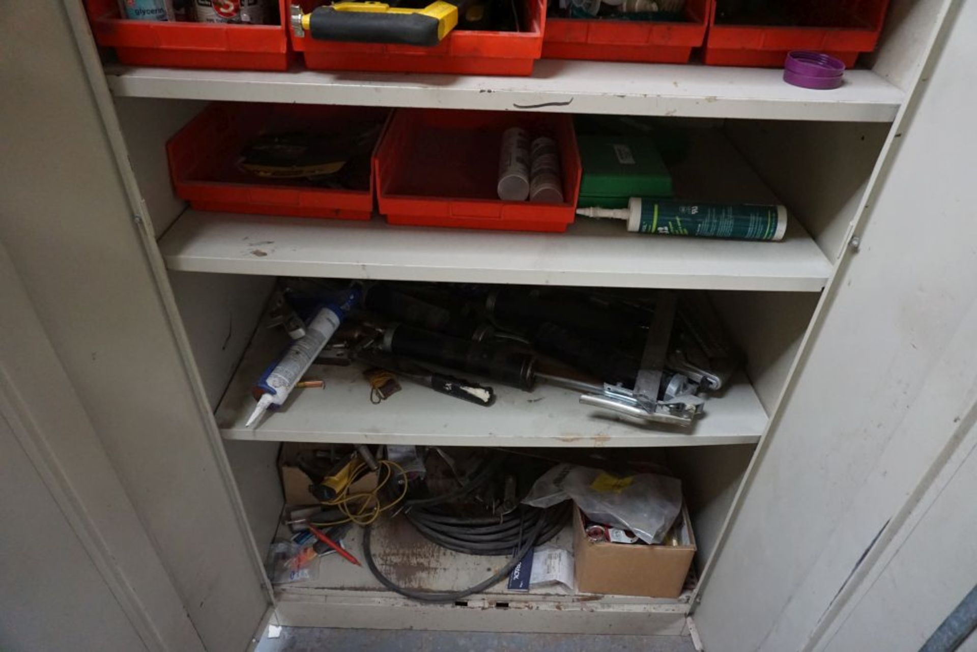 Cabinets w/Contents | 78" x 36" x 24"; Includes:; Saw; Grease Guns; Tape; Ratchet Straps - Image 4 of 4