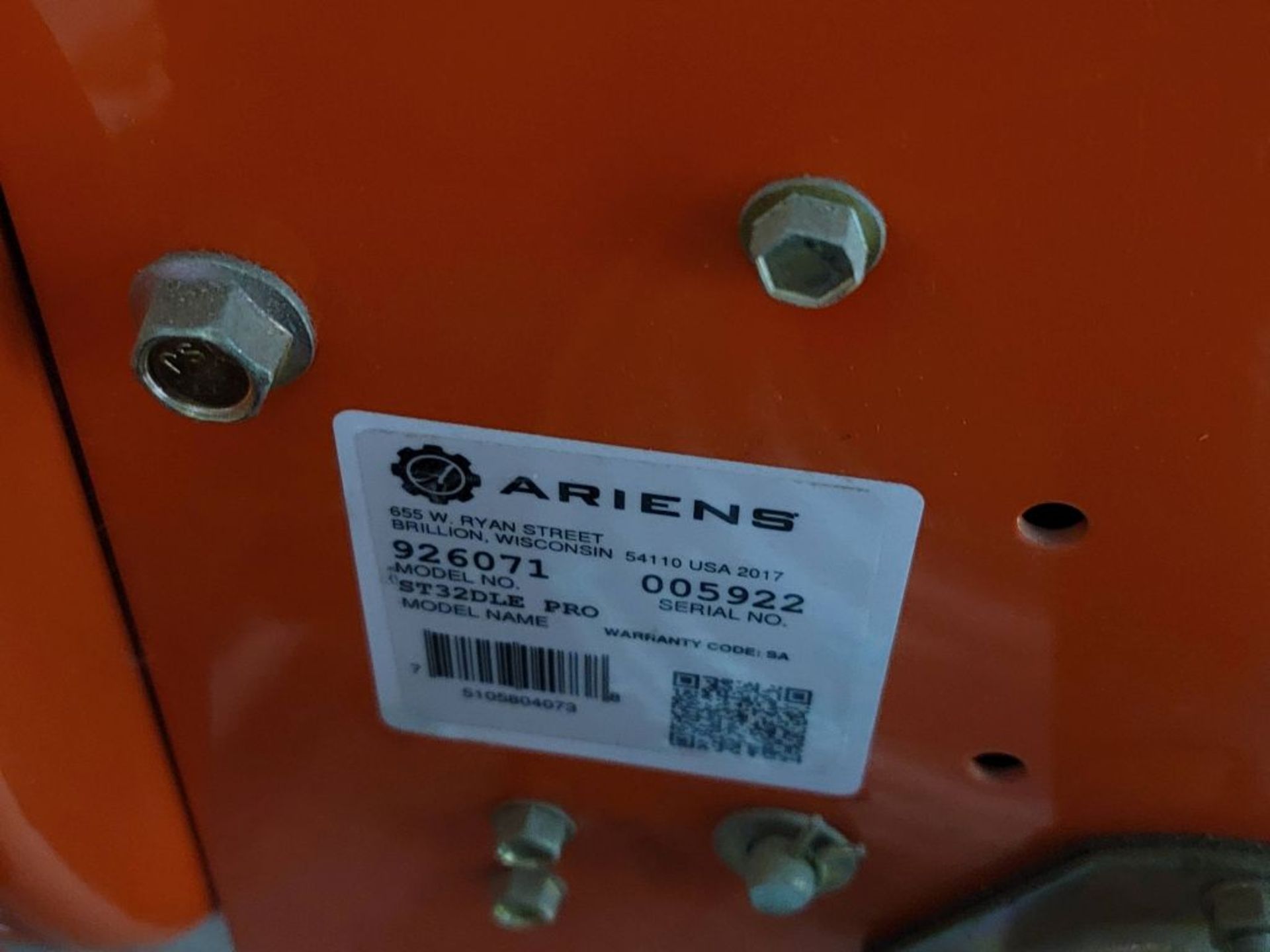 Ariens Snow Blower | 420cc Motor; Model No. 926071; Model Name ST32DLE PRO - Image 10 of 10