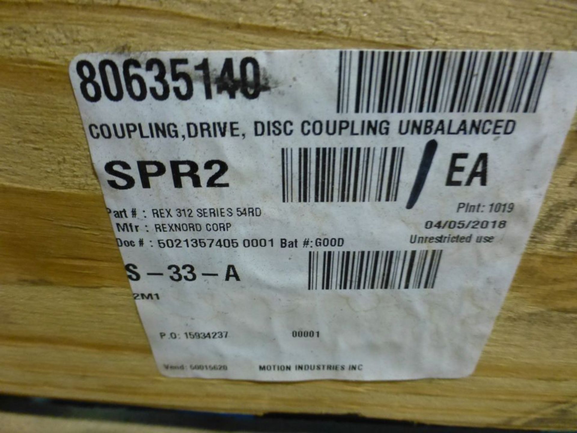 Lot of (3) Assorted Components | (1) Rexnord Disc Coupling Unbalanced Drive Part No. REX 312; (2) - Image 5 of 17