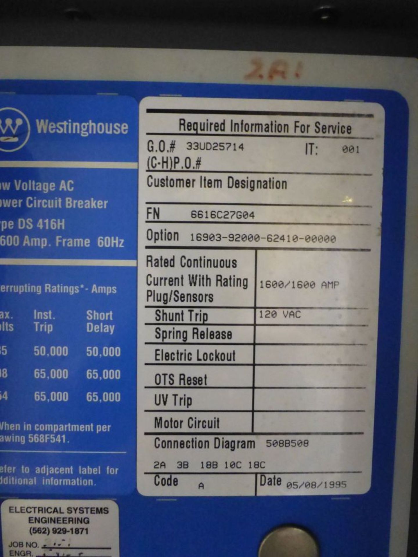 Cutler Hammer Westinghouse DS II Metal Enclosed LV Switchgear | 480V; Main Bus: 5000; Includes:; (1) - Image 28 of 34