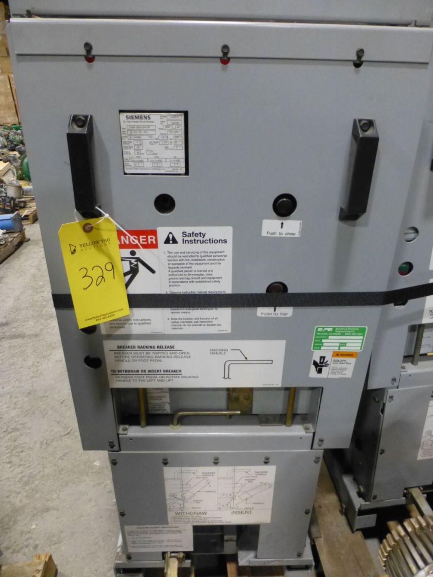 Lot of (2) Siemens AC High Voltage Circuit Breakers | Type: 5MSV-250B-1200-58; 1200V; 60 KV; 600 - Image 5 of 10