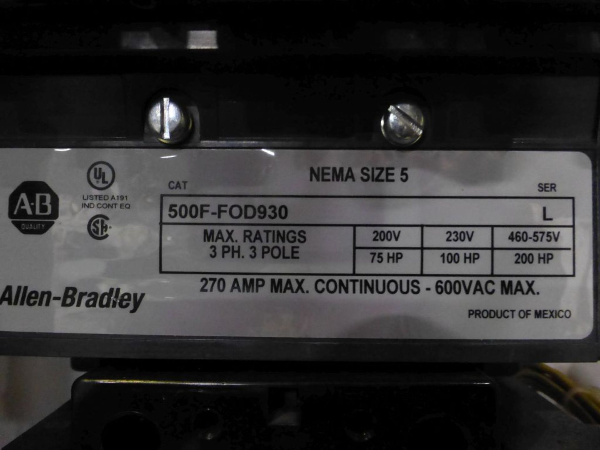Allen Bradley Drive Panel | Includes:; (1) SMC Flex 150-F251NBD; (2) Size 5 Starters; (1) 193- - Image 11 of 14