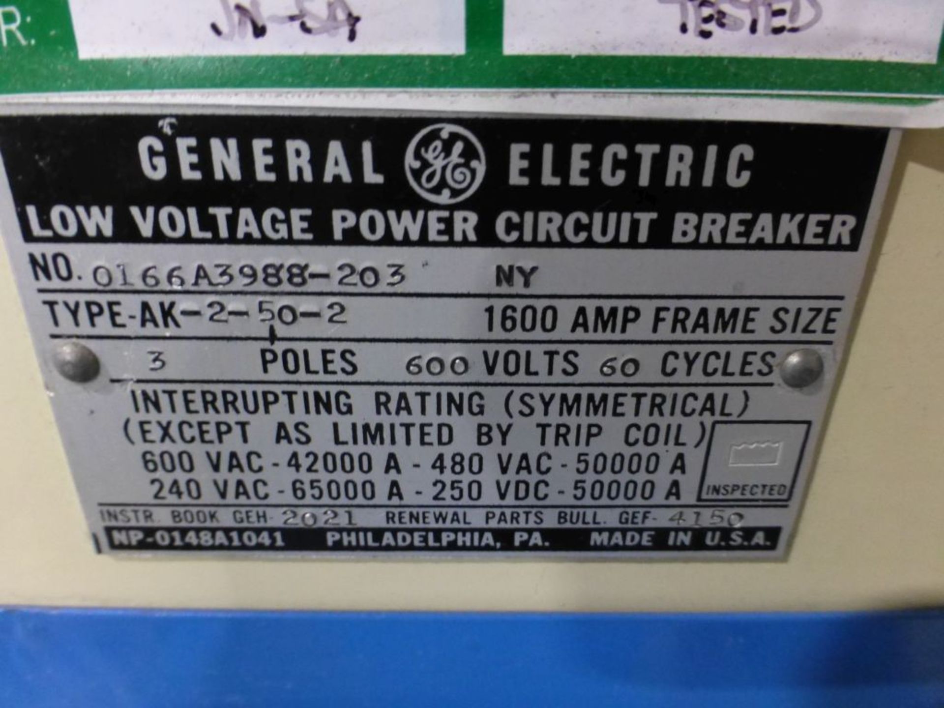 GE Circuit Breaker | Cat No. 016A3988-203; 1600A; 600V; 3P - Image 8 of 13