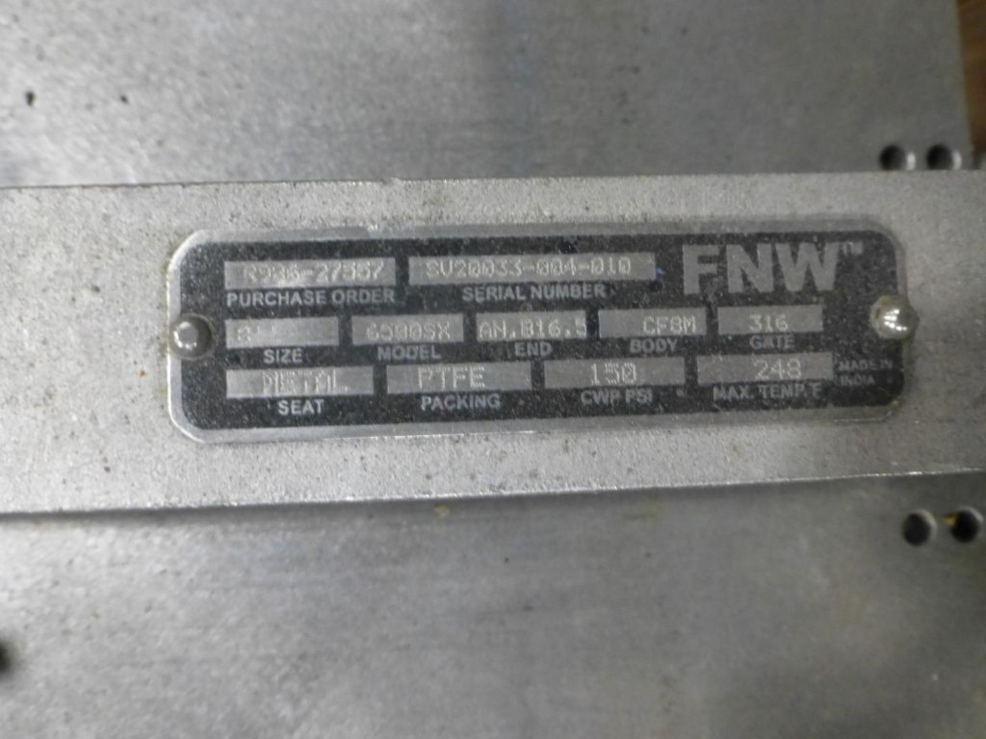 Lot of (2) Knife Gate Valves | (1) FNW Model No. 6500 SN; Size: 6; Gate 31G - Image 8 of 12