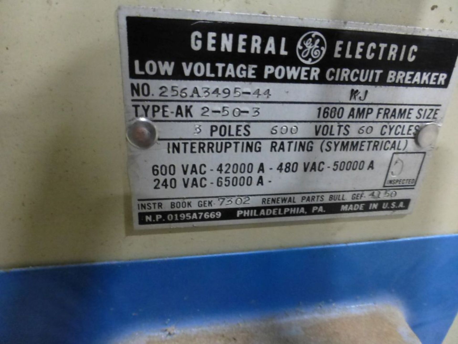 GE Circuit Breaker | Cat No. 016A3988-203; 1600A; 600V; 3P - Image 13 of 13
