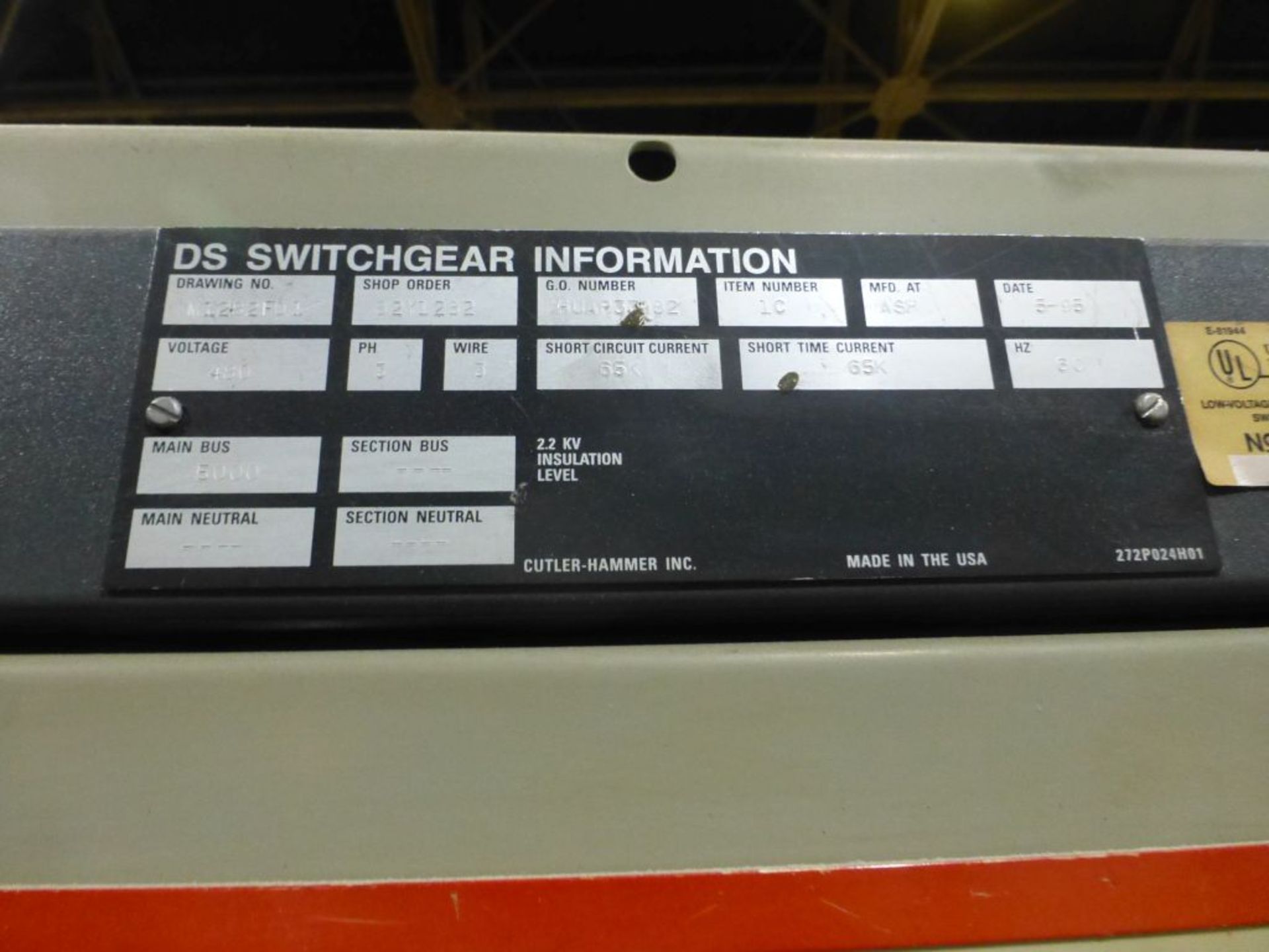 Cutler Hammer Westinghouse DS II Metal Enclosed LV Switchgear | 480V; Main Bus: 5000; Includes:; (1) - Image 34 of 34