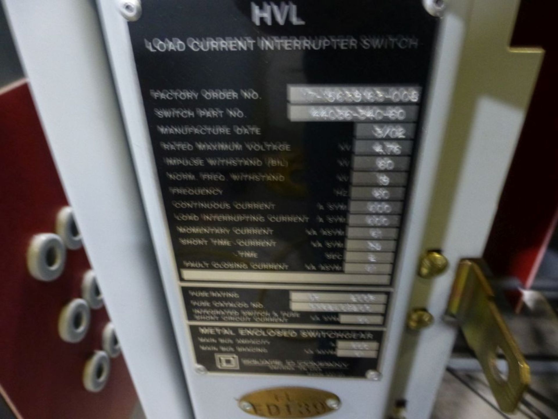 Square D HVL Load Interuppter Switch | 600A; 4.76 KV - Image 3 of 4