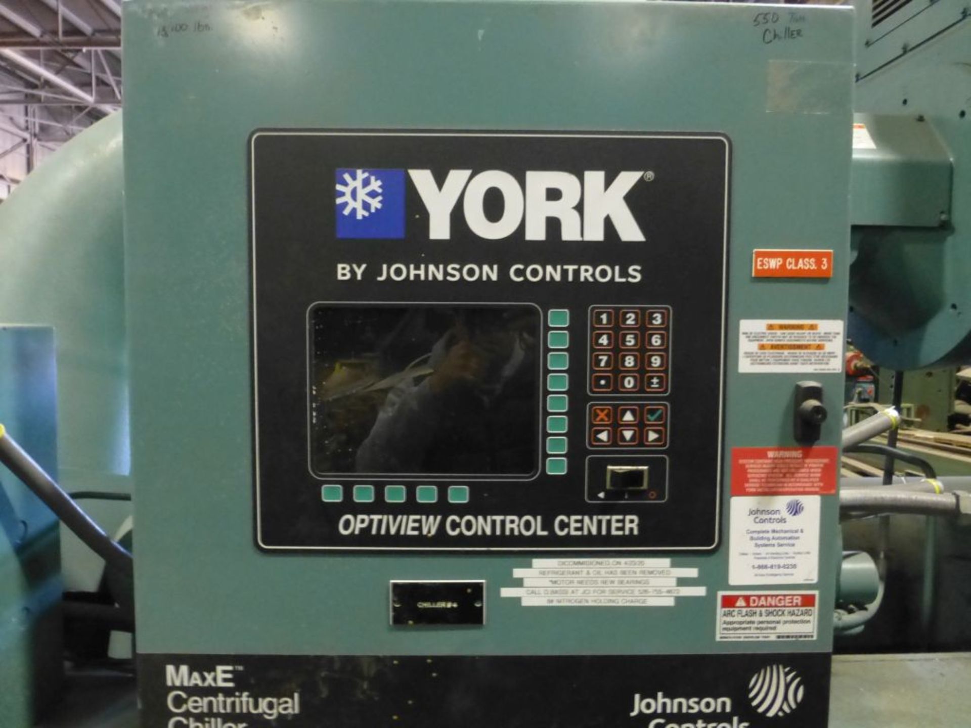 York by Johnson Controls Max E Centrifugal Chiller | Unit Model No. YKE4QQ7-CPG; 550 Ton; Mfg: 2013; - Image 4 of 24