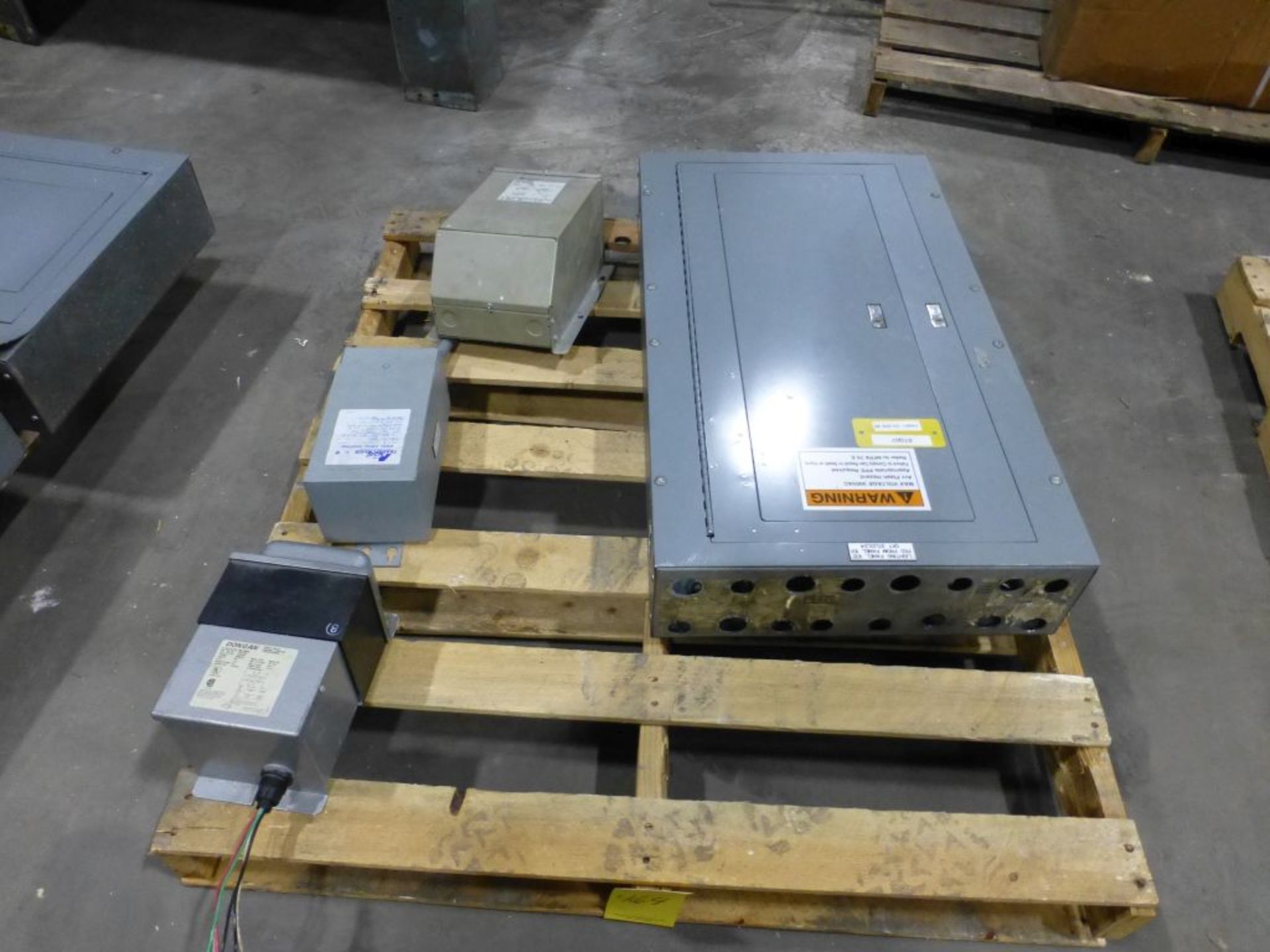 Lot of Assorted Components | Includes:; Lighting Panel; GE Transformer Cat No. 9T51B0013, 3 KVA,