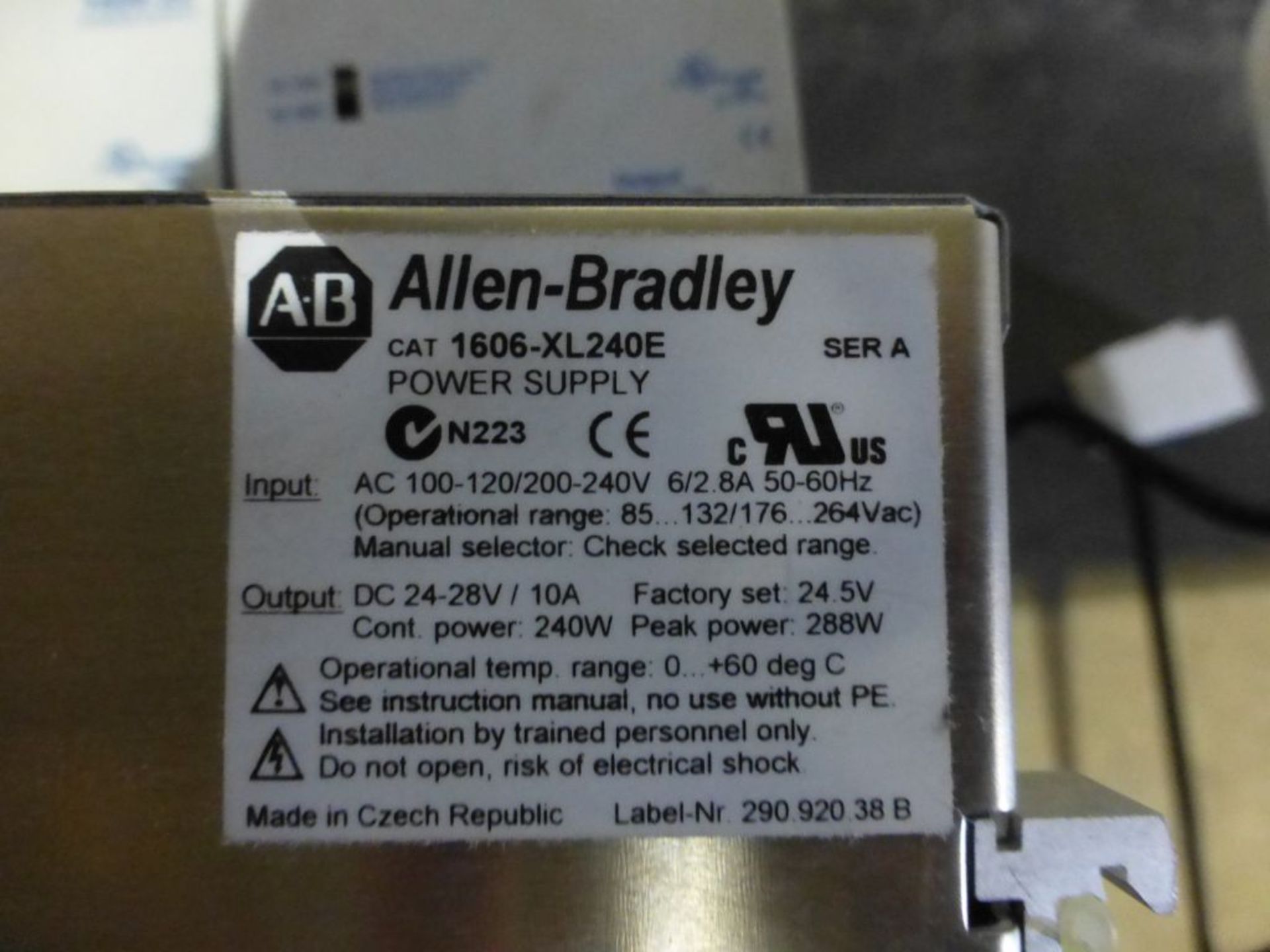 Lot of (4) Allen Bradley 1606 XL Power Supplies | Cat No. 1606-XL 240E; 100-120/200-240V - Image 4 of 4