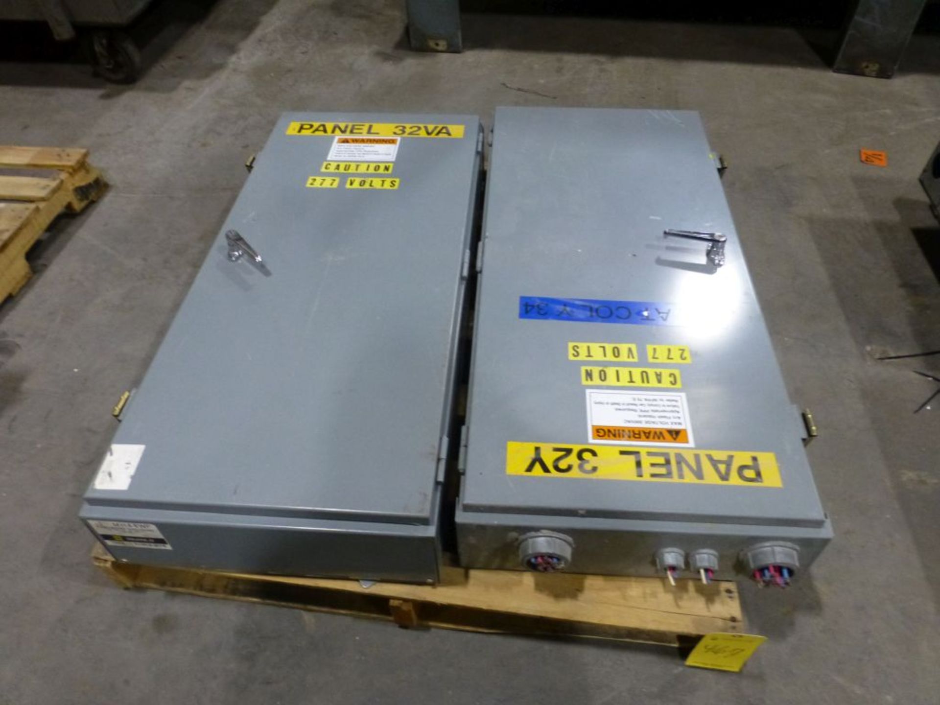 Lot of (2) Square D Panel Boxes | Cat No. NEHB-1MW; 100A Max; 480/277 VAC