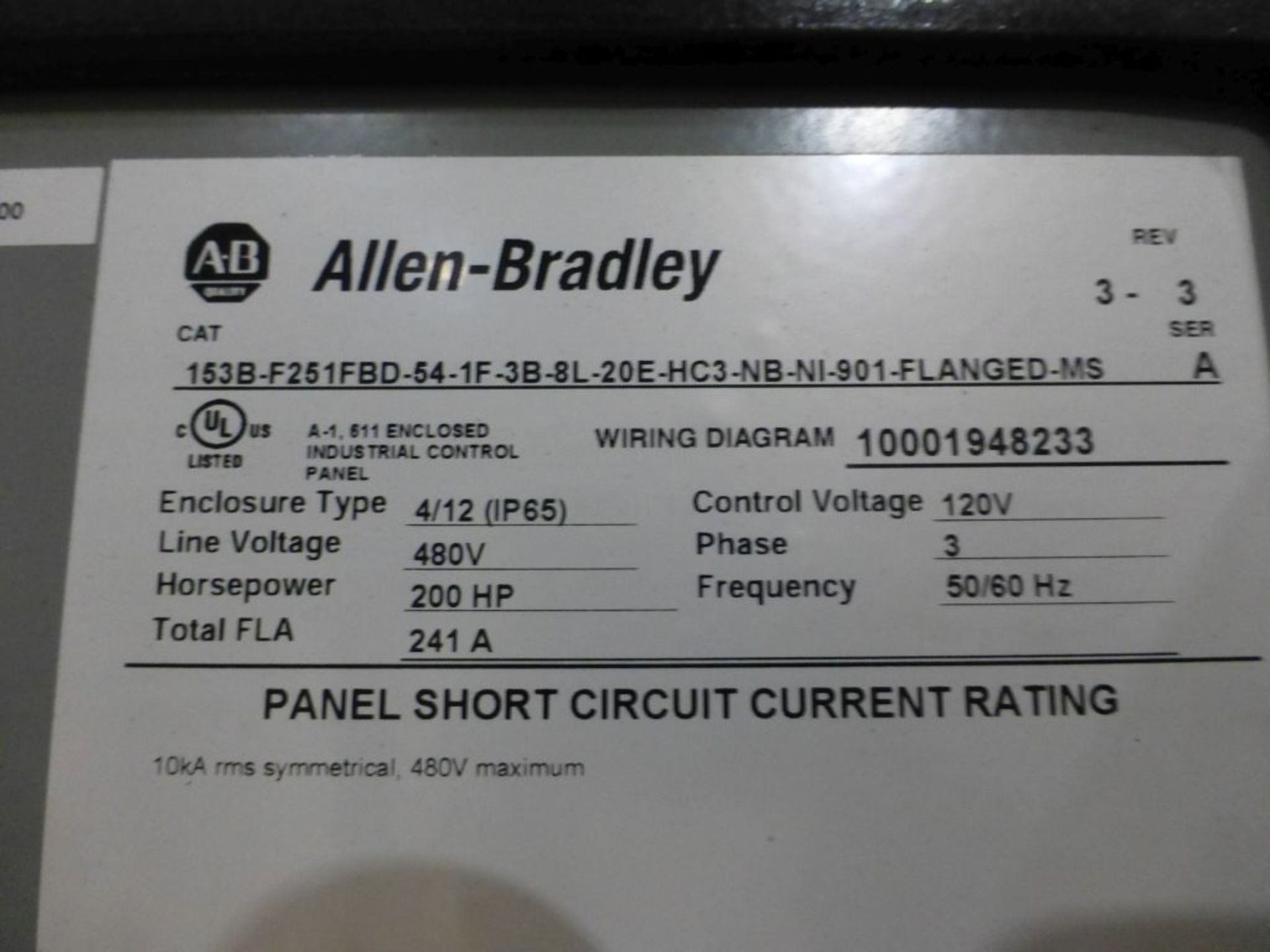 Allen Bradley Drive Panel | Includes:; (1) SMC Flex 150-F251NBD; (2) Size 5 Starters; (1) 193- - Image 14 of 14