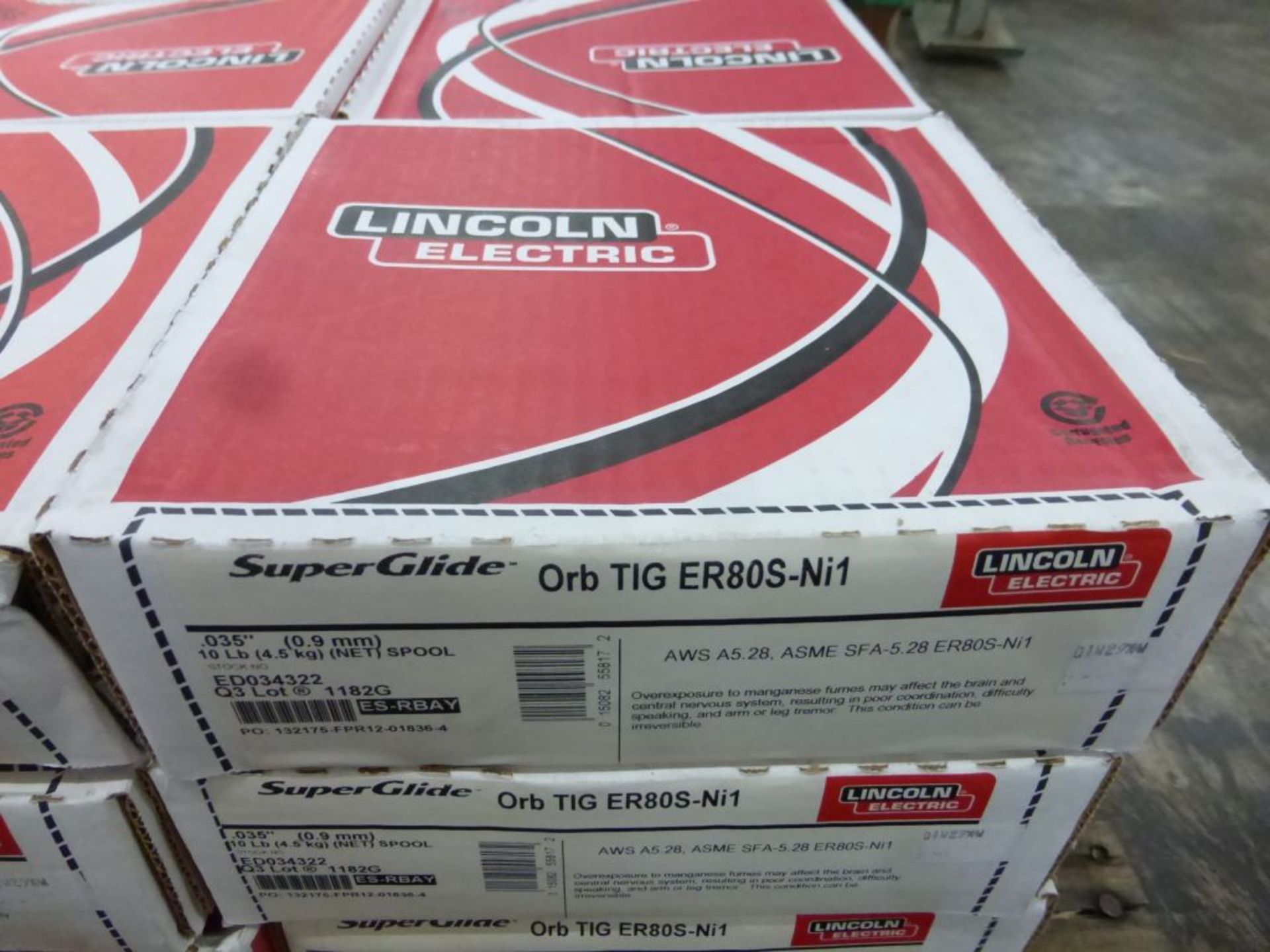 Lot of (24) Spools of Lincoln Electric Super Glide ORB TIGER80S-Ni1 Welding Wire | Model No. - Image 4 of 12