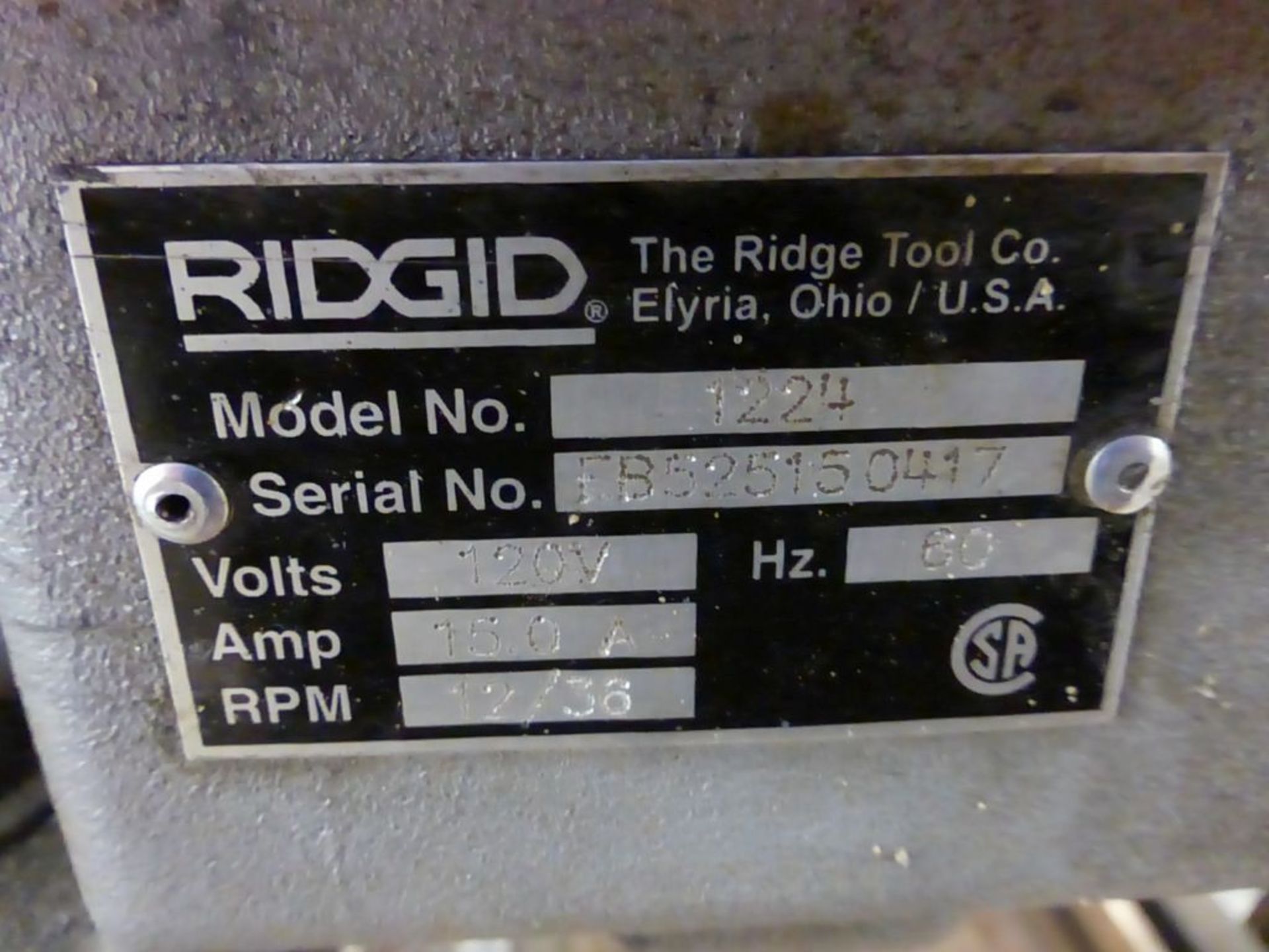 Ridgid 1224 Pipe Threader | 120V - Image 6 of 9