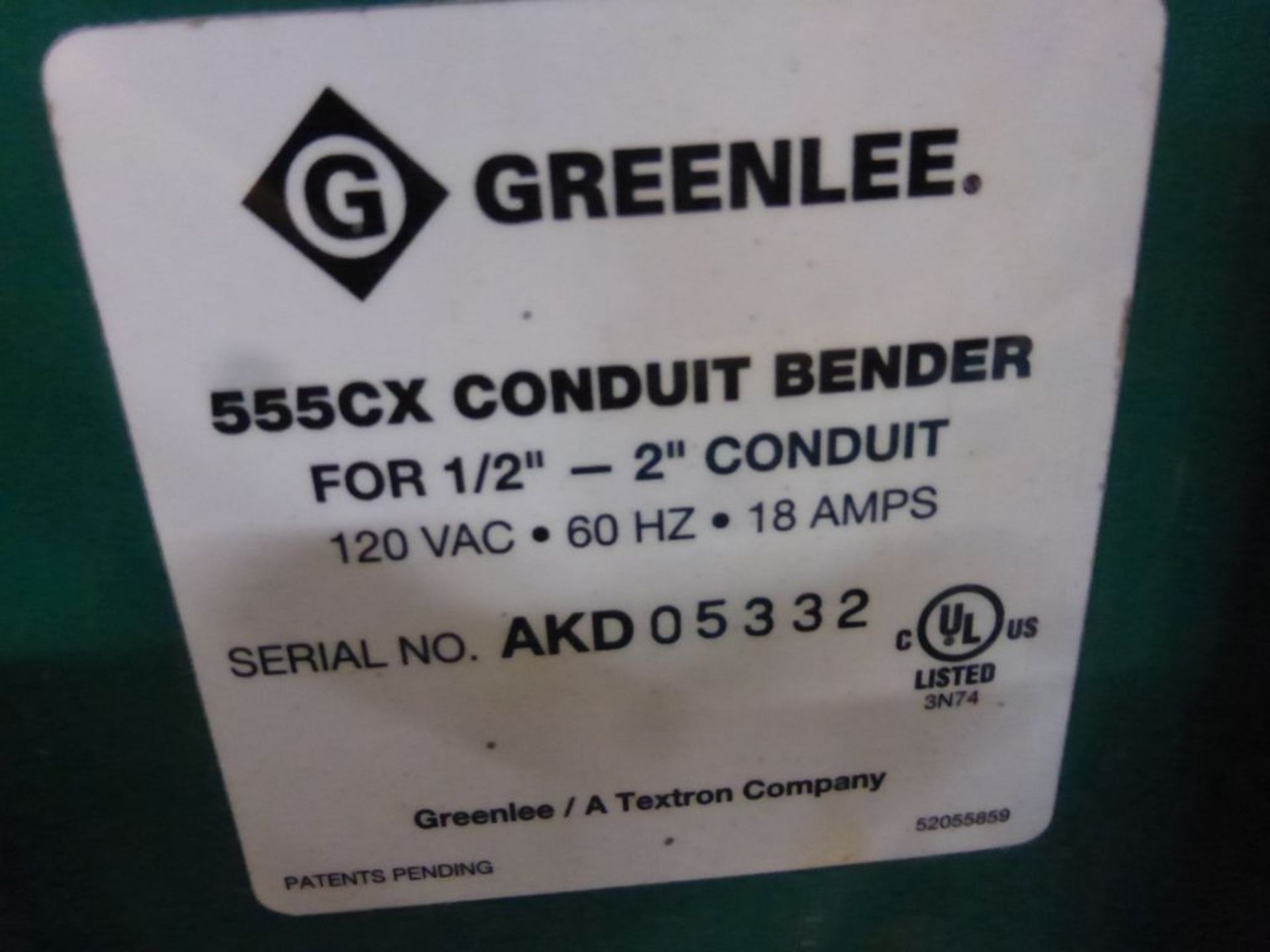 Greenlee 555CX Electric Conduit Bender | 120V - Image 10 of 14