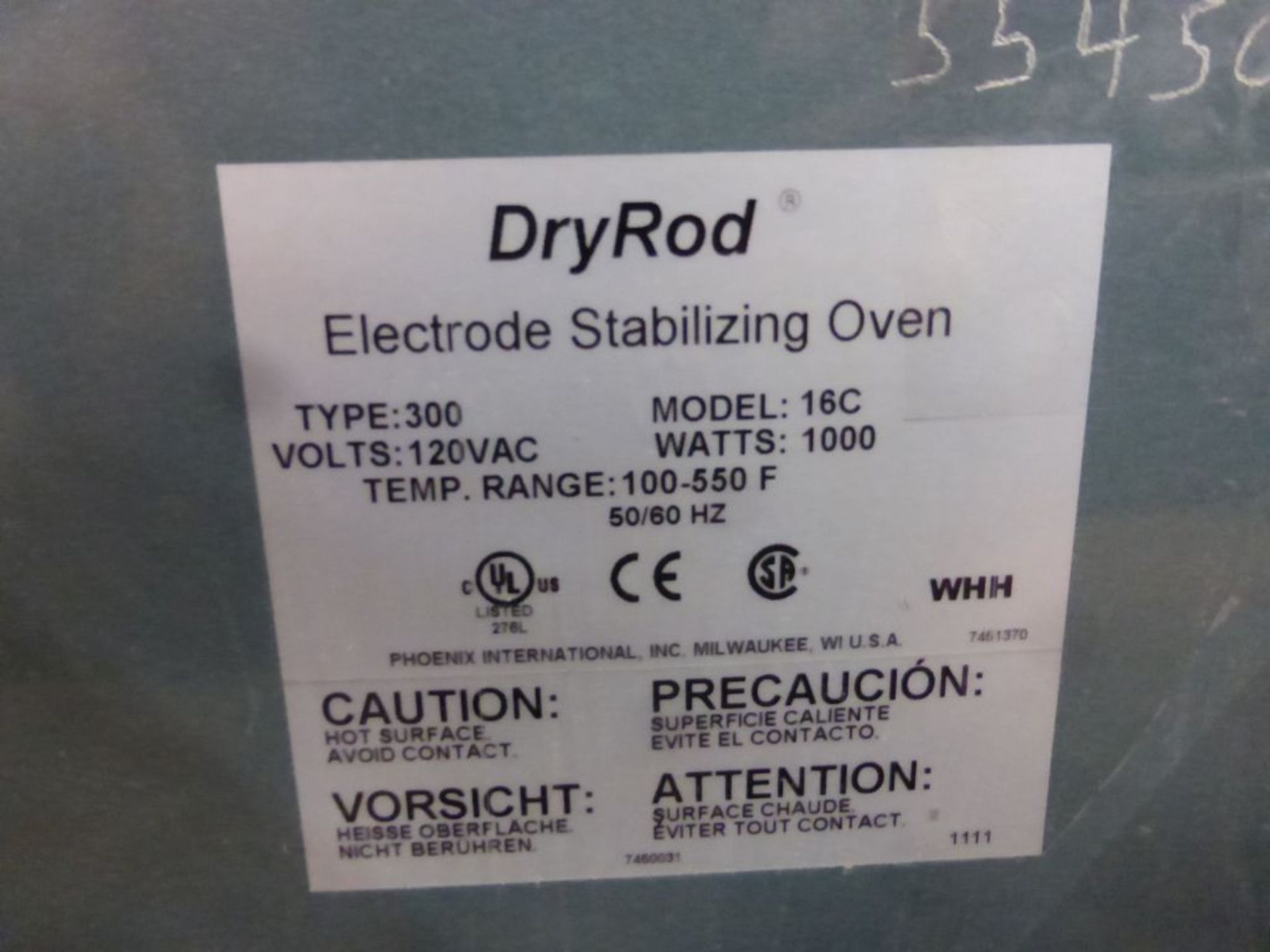 Phoenix Dry Rod Oven | Type: 300; Model No. 16C; 1000W; 120V - Image 4 of 14