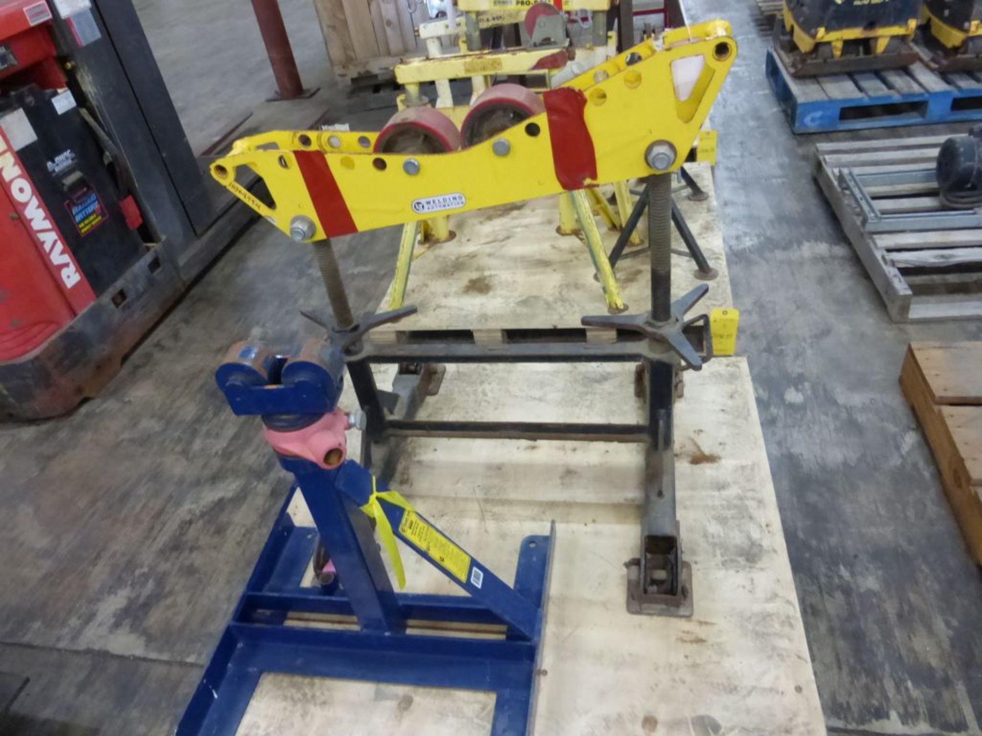 Lot of (2) Assorted Stands | (1) Welding Automation Modular Roller Support Stand Model No. HD2L-200,