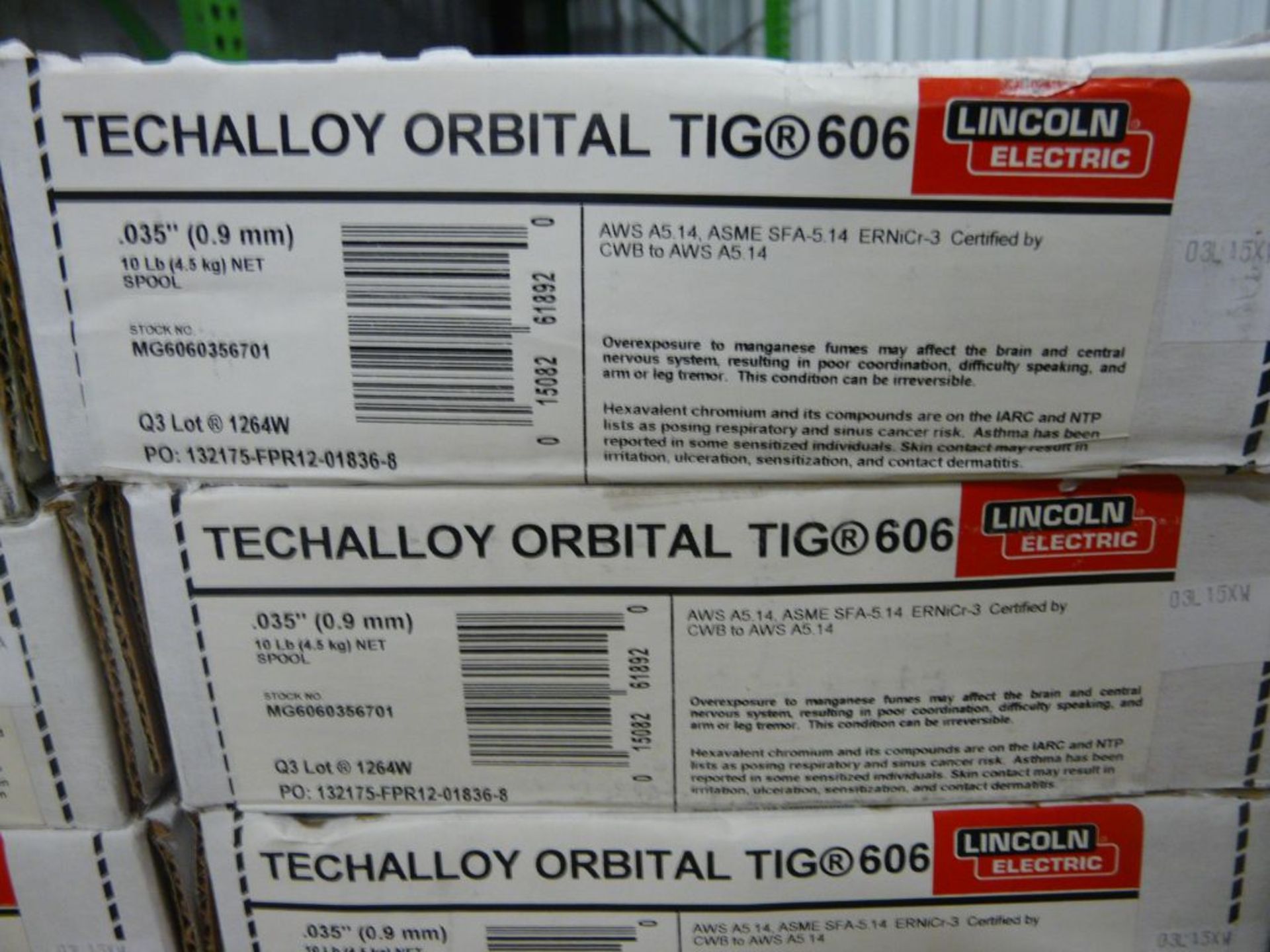 Lot of (24) Spools of Lincoln Electric Tech Alloy Orbital TIG 606 Welding Wire | Model No. - Image 2 of 2
