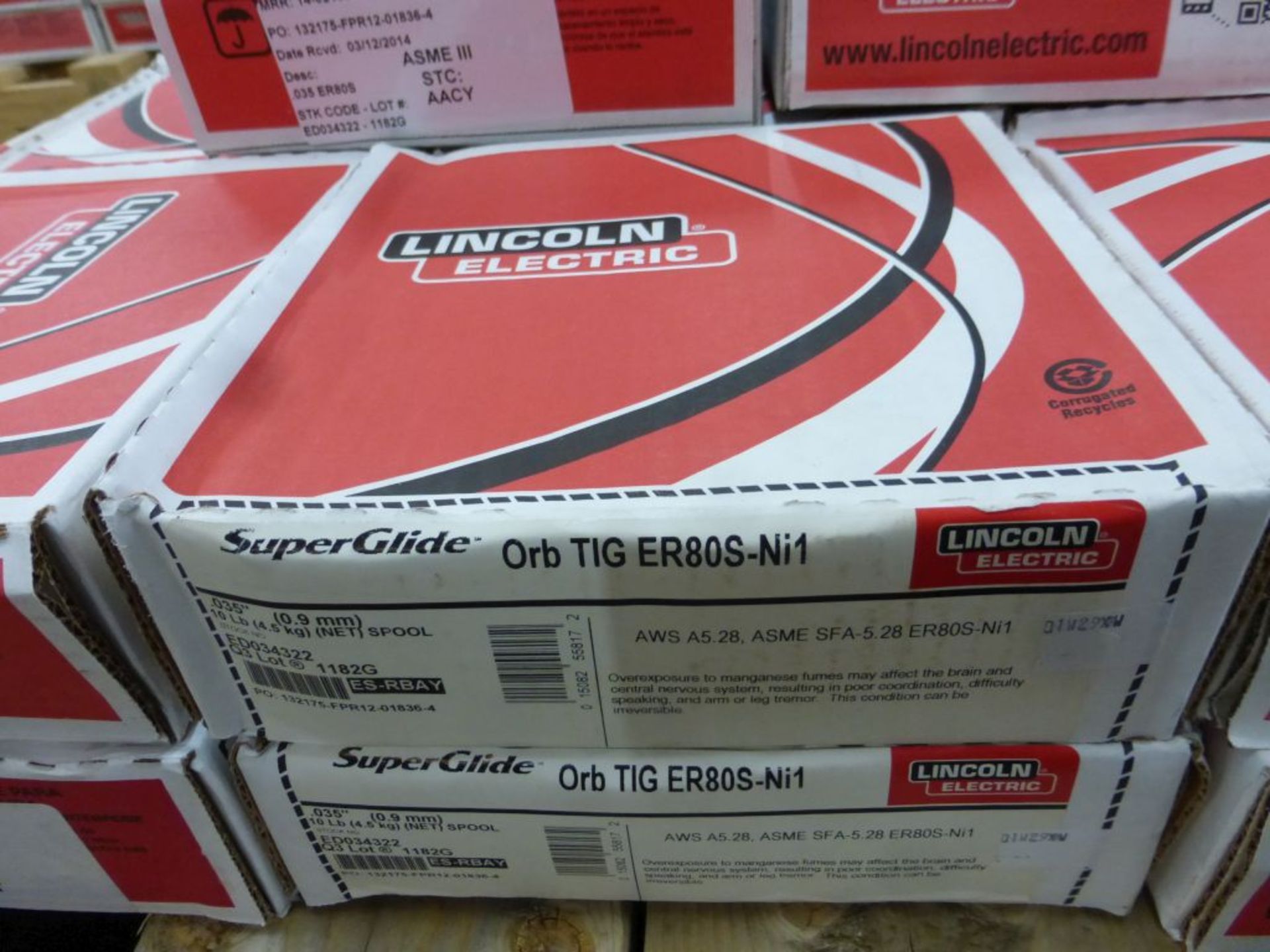Lot of (24) Spools of Lincoln Electric Super Glide ORB RIG ER801-Ni1 Welding Wire | Model No. - Image 4 of 8