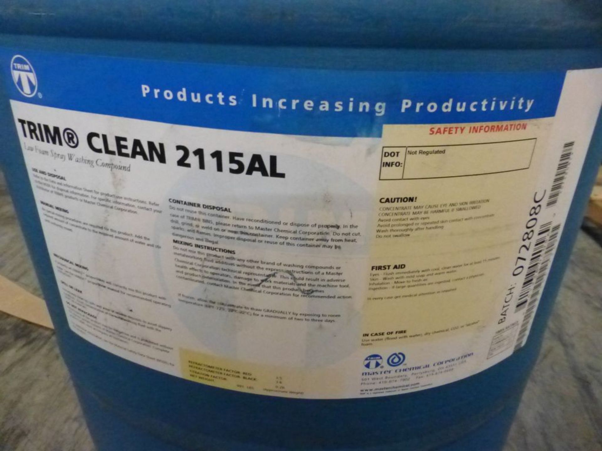 TRIM Clean 2115AL Low Foam Spray Washing Compound | Batch No. 072808C; 491 lbs - Image 3 of 5