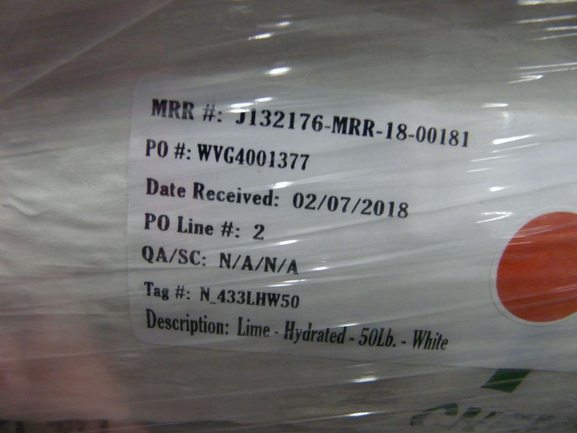 Lot of Approx (50) 50 lb Bags of Southern Lime Type N Chemical Hydrate - Image 2 of 2