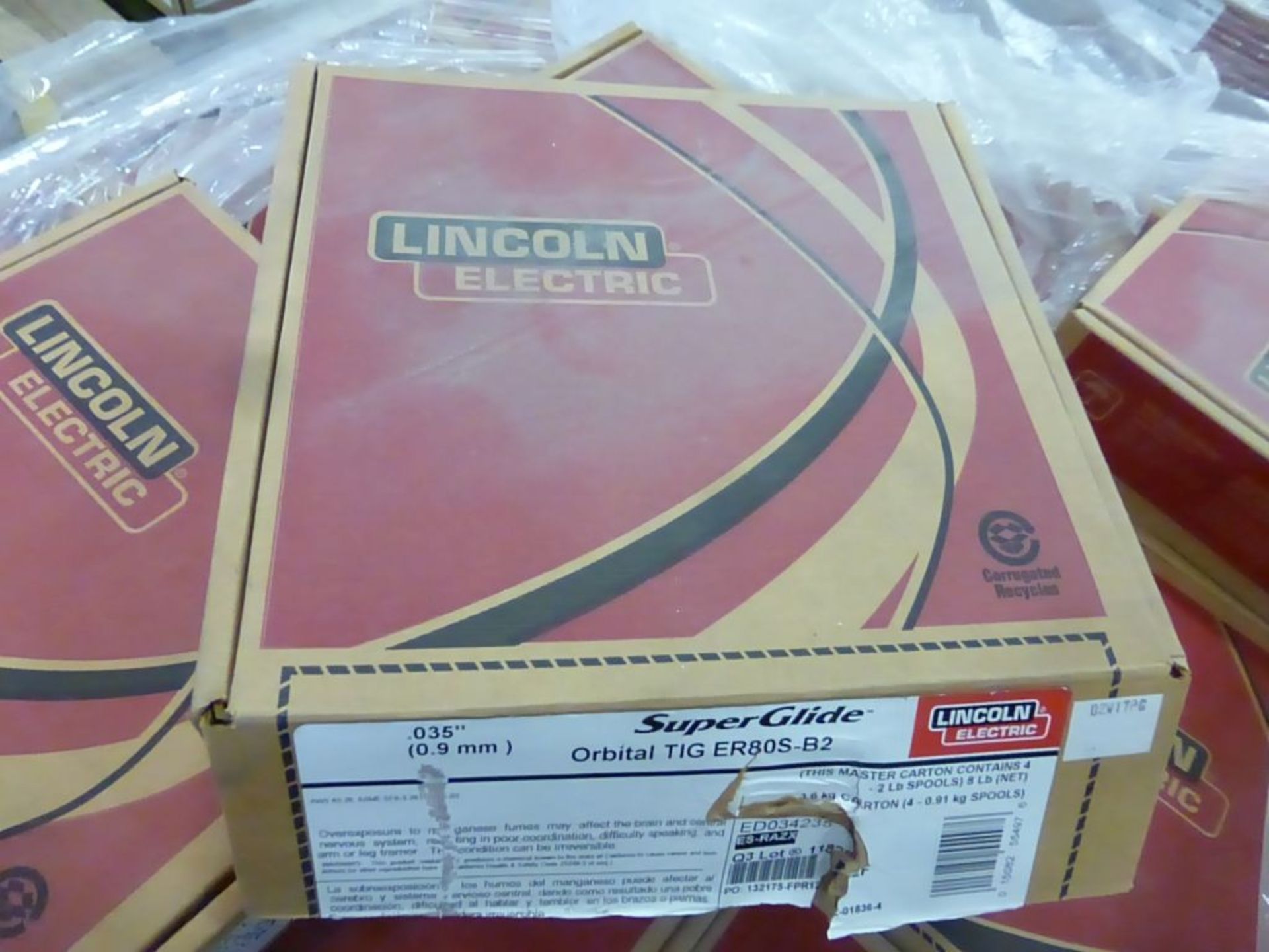 Lot of (45) Boxes of Lincoln Electric Super Glide Orbital TIG ER80S-B2 Welding Wire | Model No. - Image 10 of 13