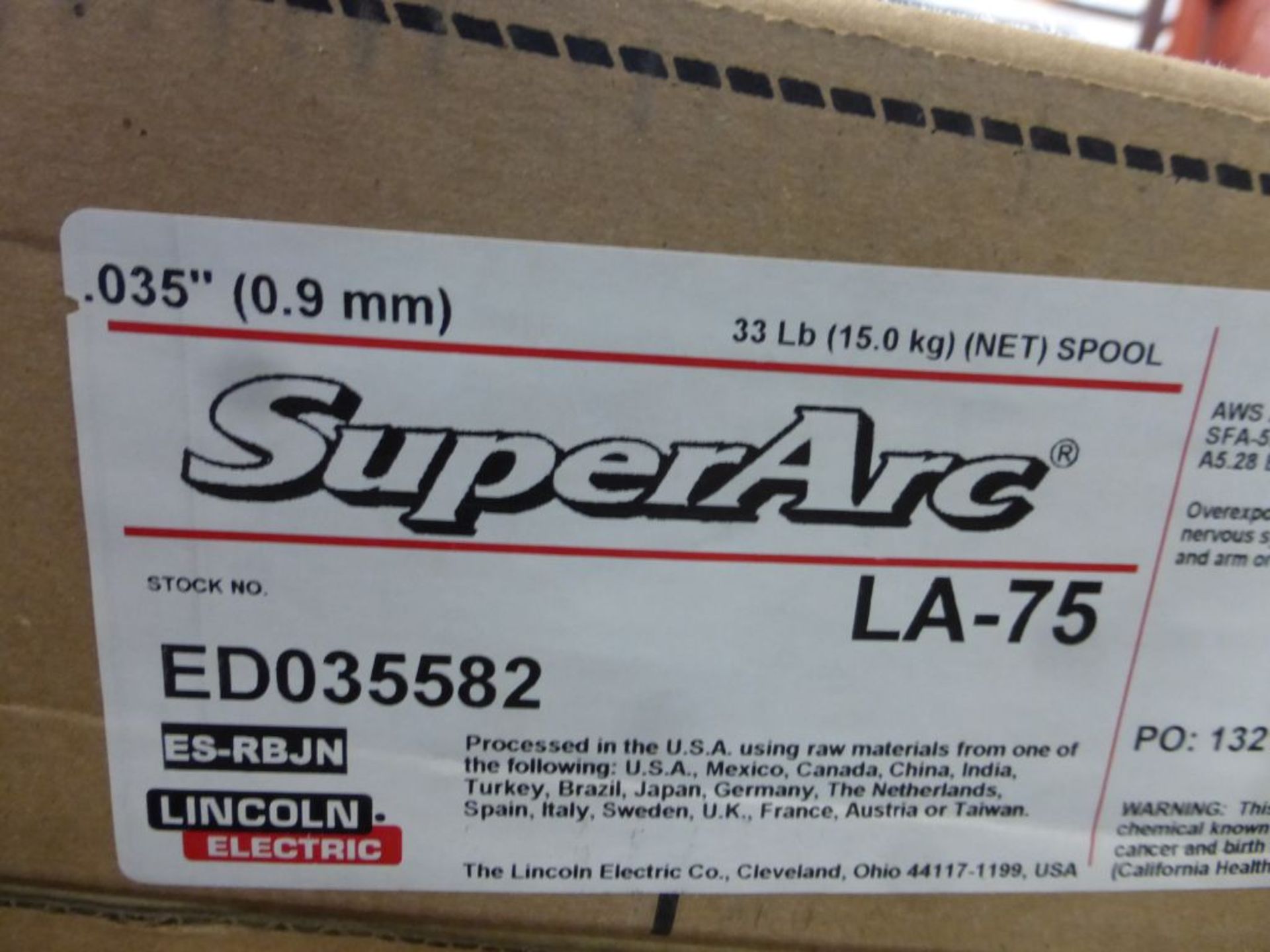 Lot of (18) Spools of Lincoln Electric SuperArc LA-75 Welding Wire | Part No. ED035582; Diameter: . - Image 11 of 12