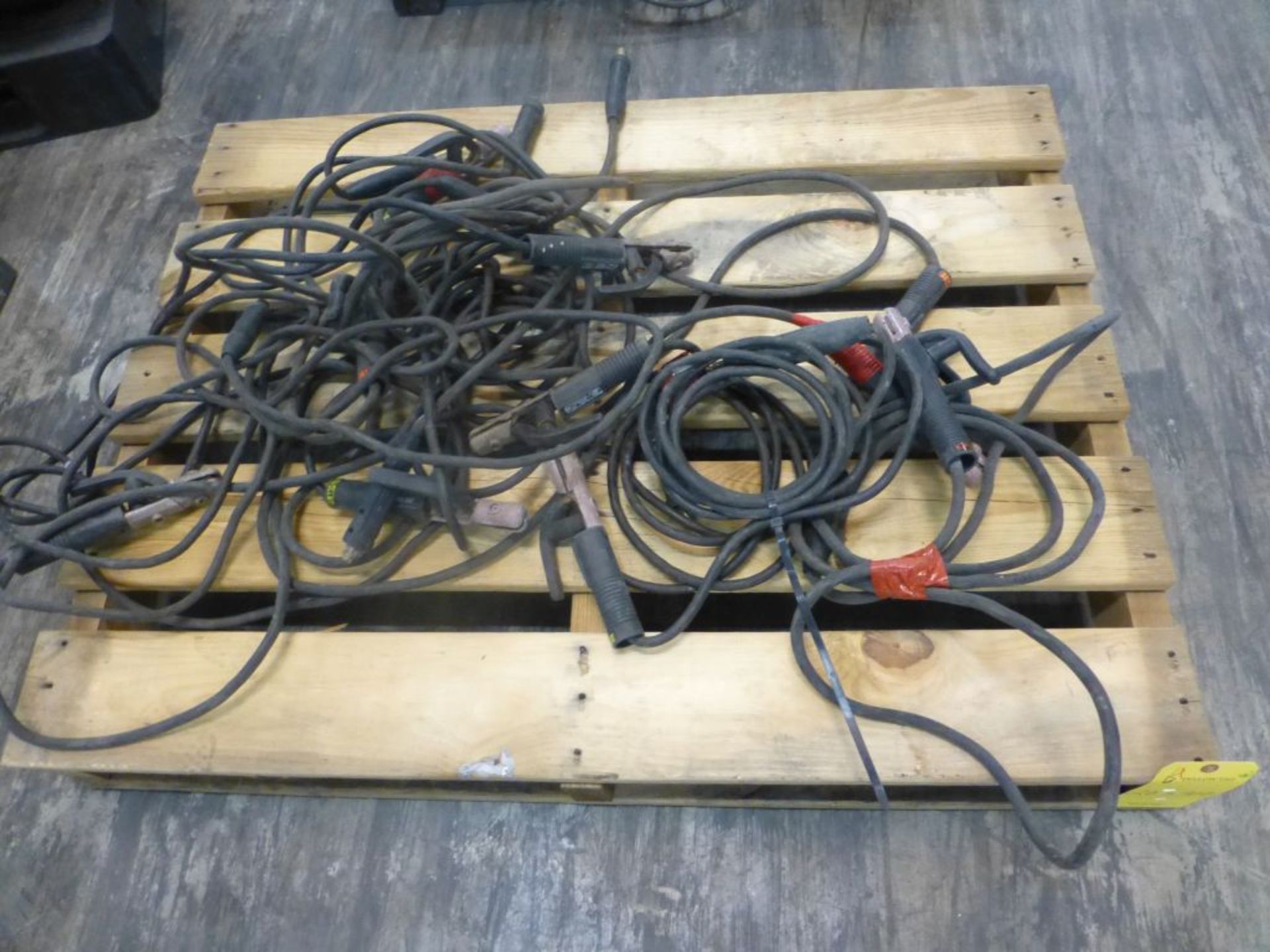 Lot of (10) Stick Set Up Welding Leads | Approx 125 lbs