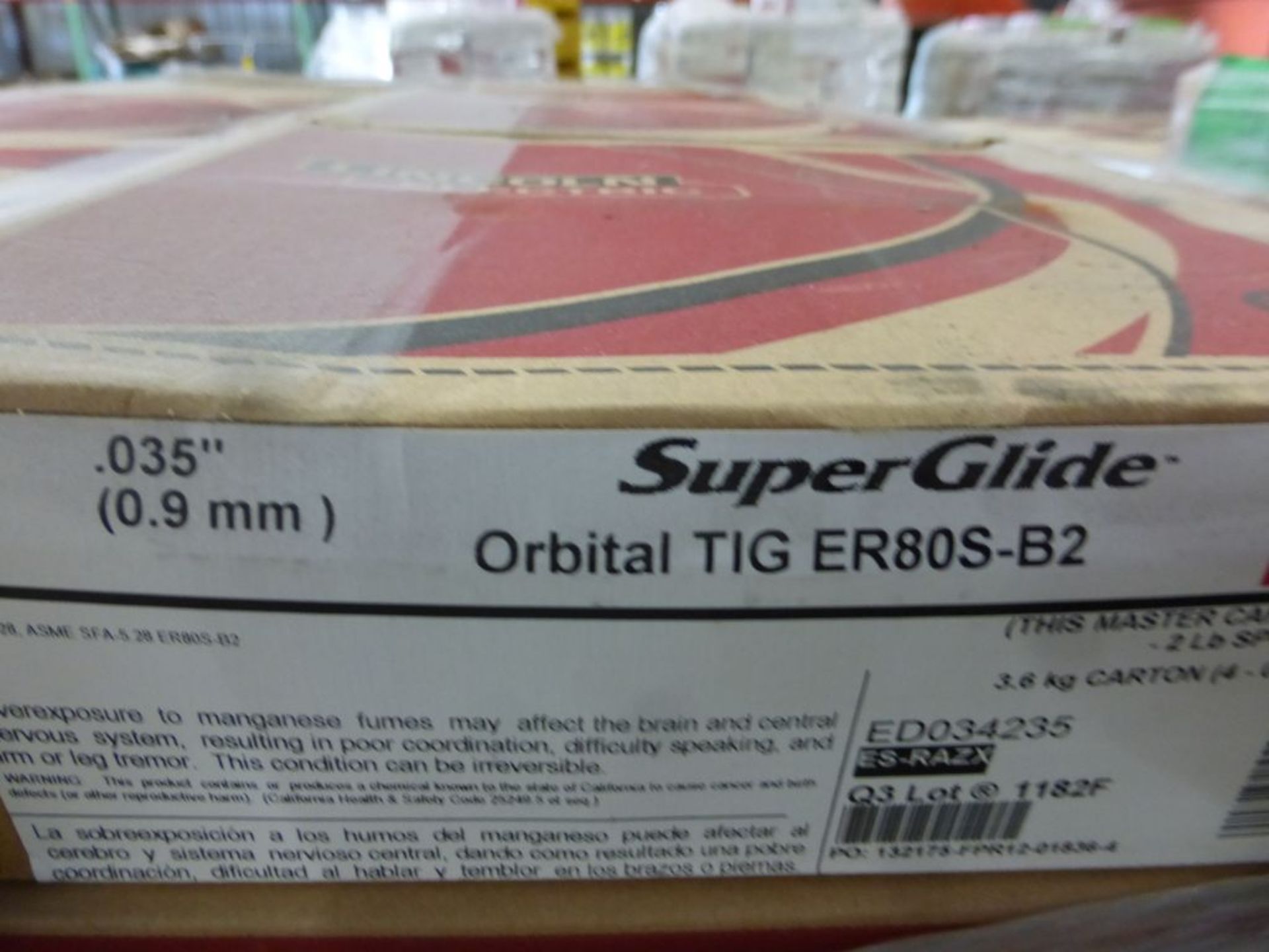 Lot of (45) Boxes of Lincoln Electric Super Glide Orbital TIG ER80S-B2 Welding Wire | Model No. - Image 12 of 14