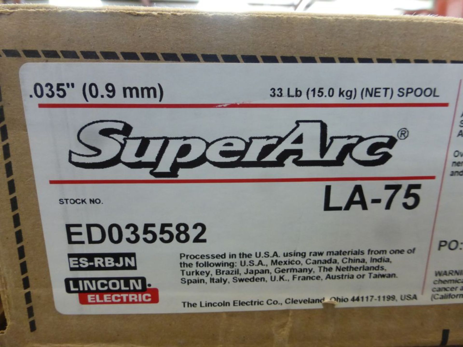 Lot of (18) Spools of Lincoln Electric SuperArc LA-75 Welding Wire | Part No. ED035582; Diameter: . - Image 8 of 12