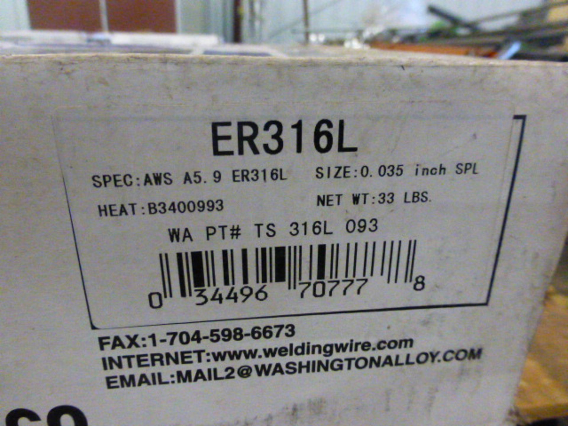 Lot of (4) Spools of Washington Alloy Co Mig Welding Wires | Part No. TS 316L 093; Spec: AWS A5-9 - Image 4 of 4