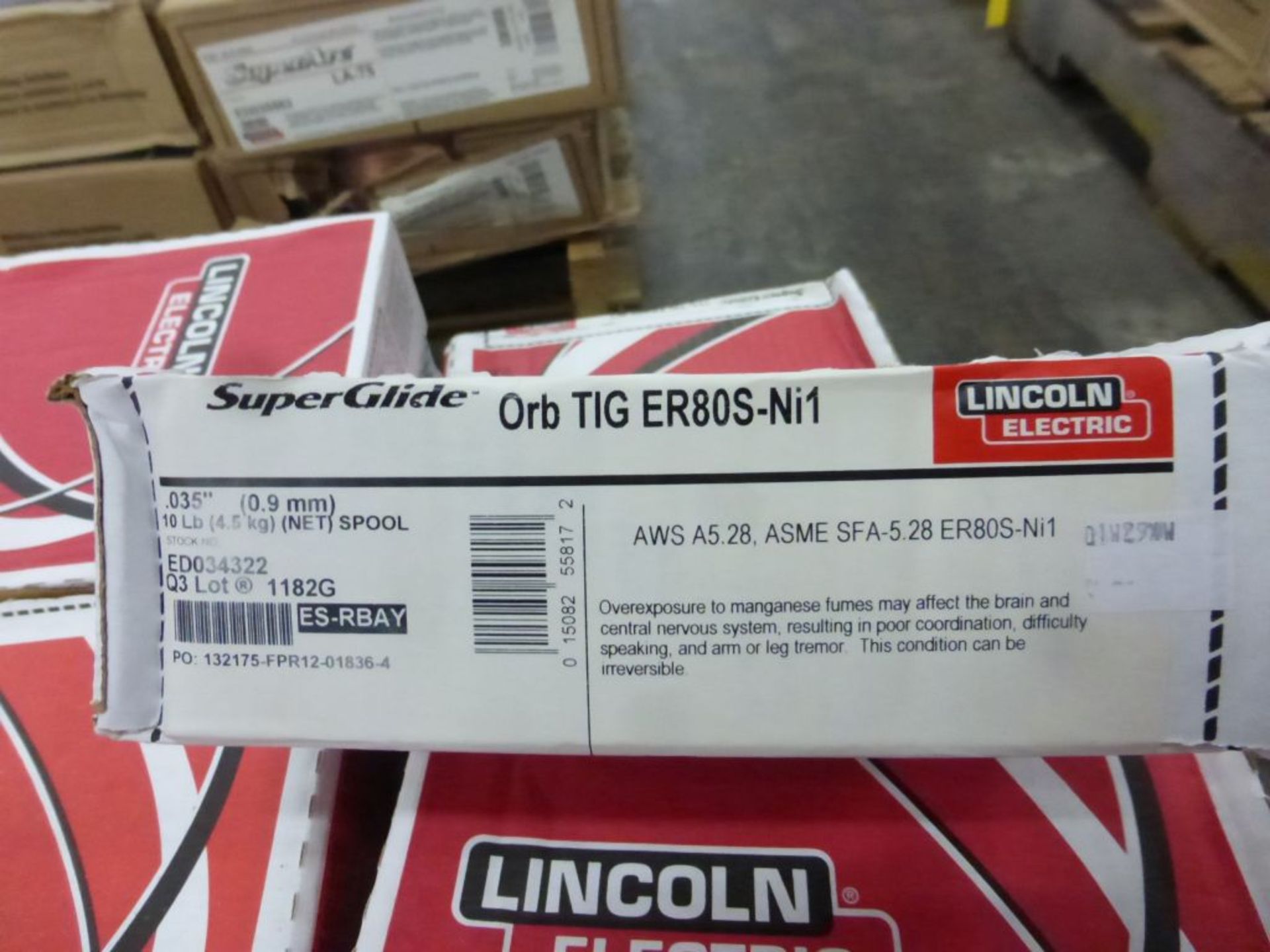 Lot of (24) Spools of Lincoln Electric Super Glide ORB RIG ER801-Ni1 Welding Wire | Model No. - Image 9 of 11