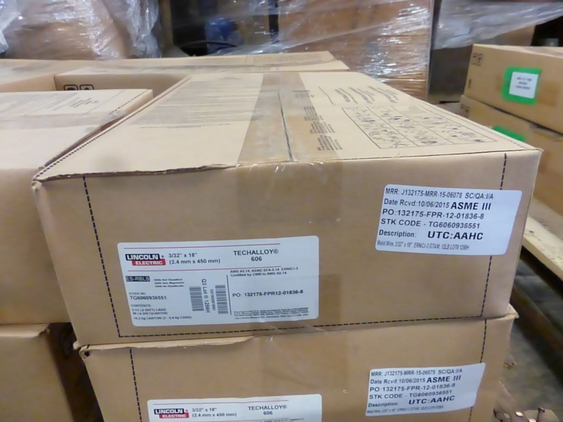 Lot of (8) Boxes of Lincoln Electric Techalloy 606 Welding Wire | Stock No. TG6060936551; 3/32" x - Image 11 of 12