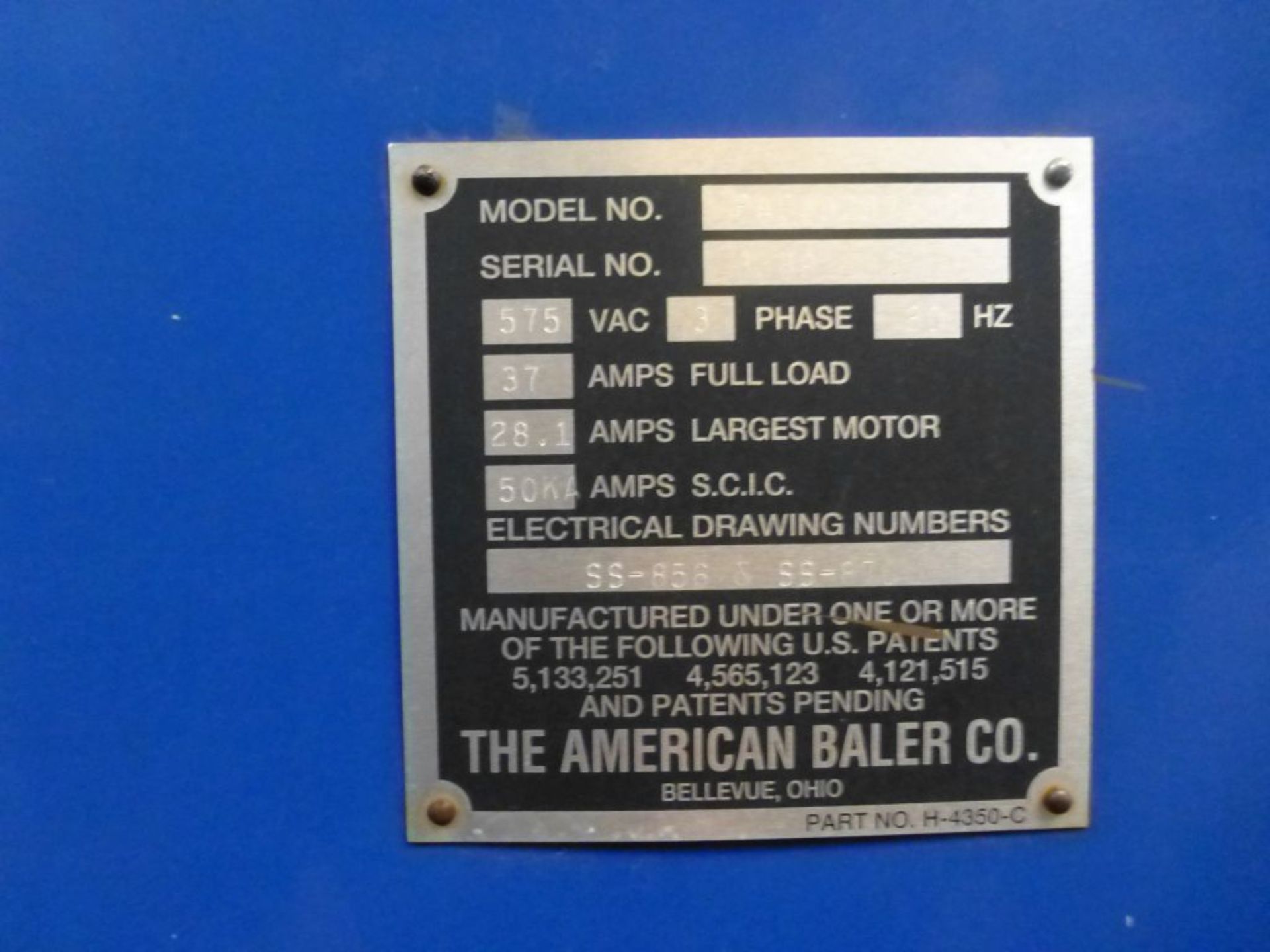 American Baler Co. Horizontal Baler w/Allen Bradley Control Panel | Model No. PAC4029730R; 575V; - Image 9 of 11