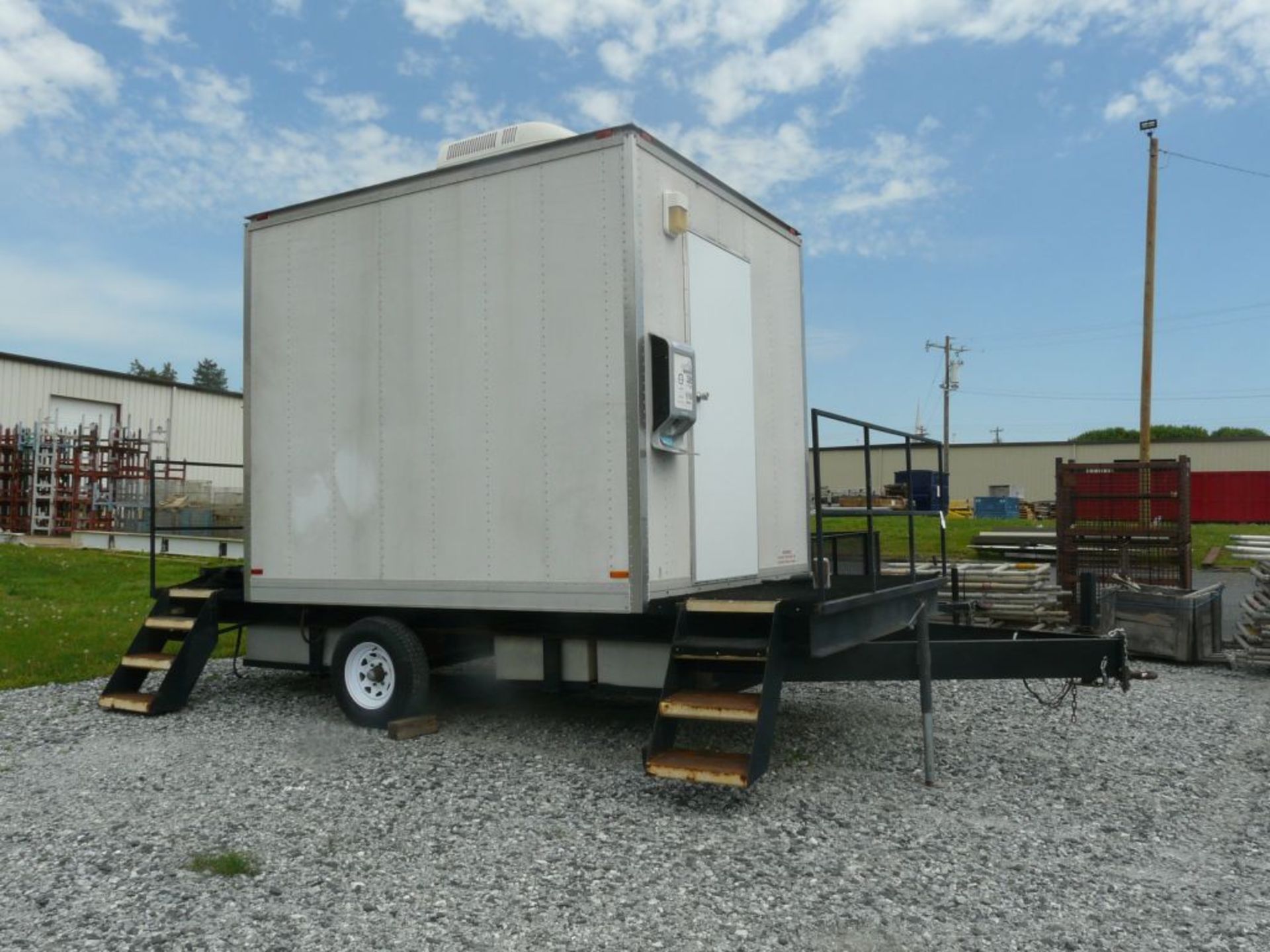 Single Axle Trailer with Two Bathroom/Shower Areas | Includes 75 Gallon Water Heater; Pintle Hitch