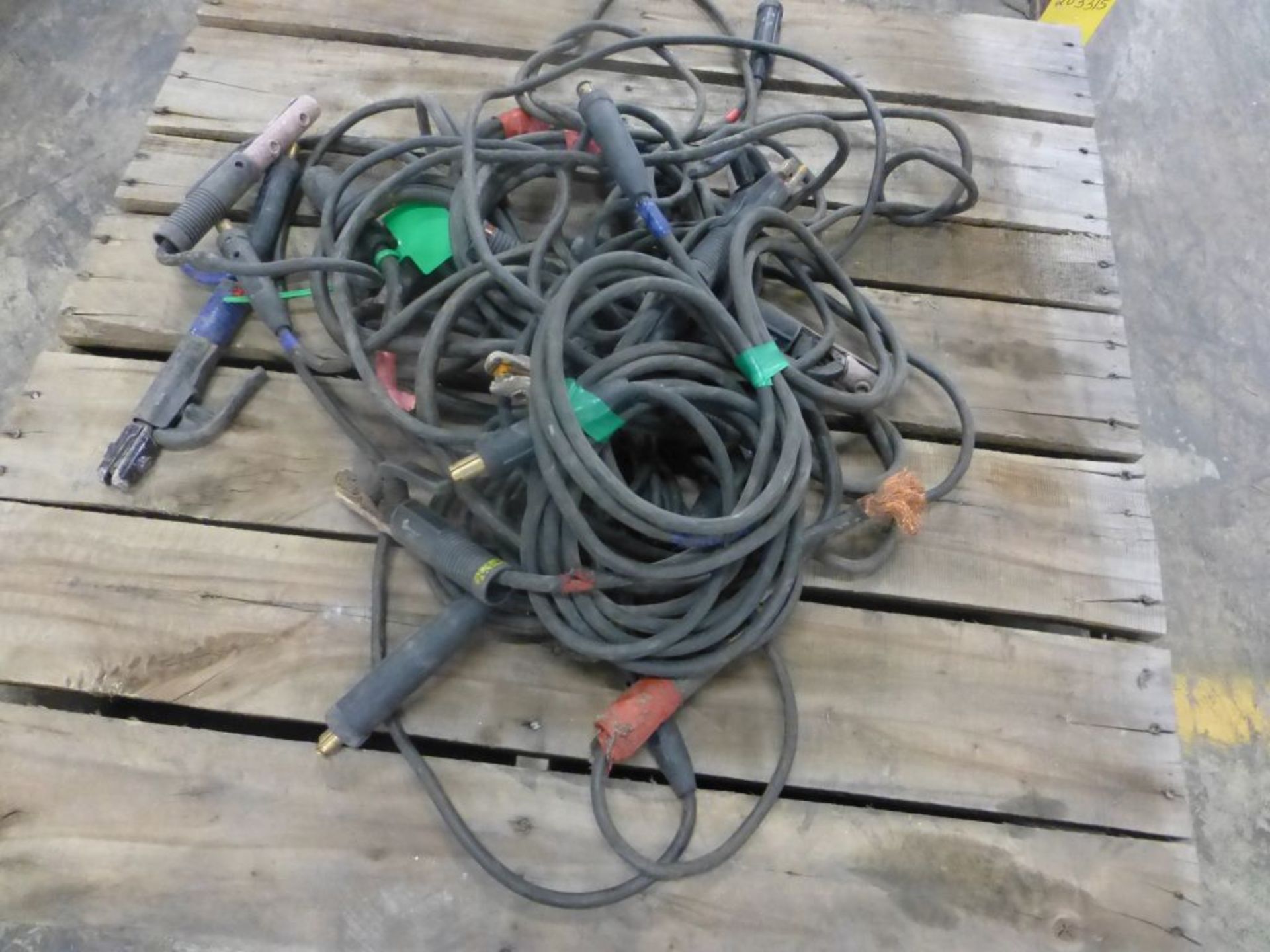 Lot of (10) Stick Set Up Welding Leads | Approx 125 lbs