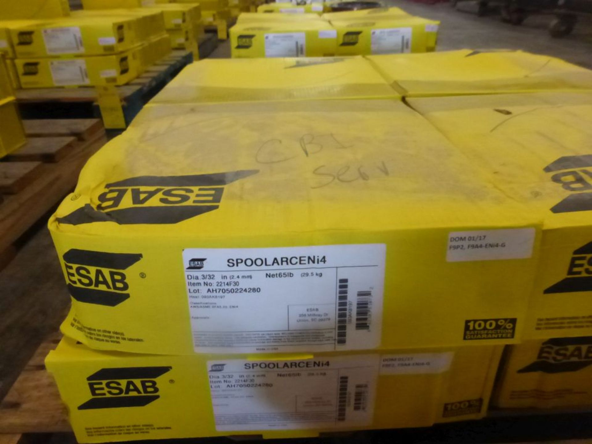 Lot of (8) Boxes of ESAB Welding Wire | SPOOLARCENi4; Item No. 2214F30; Diameter: 3/32"; 65 lbs - Image 4 of 11