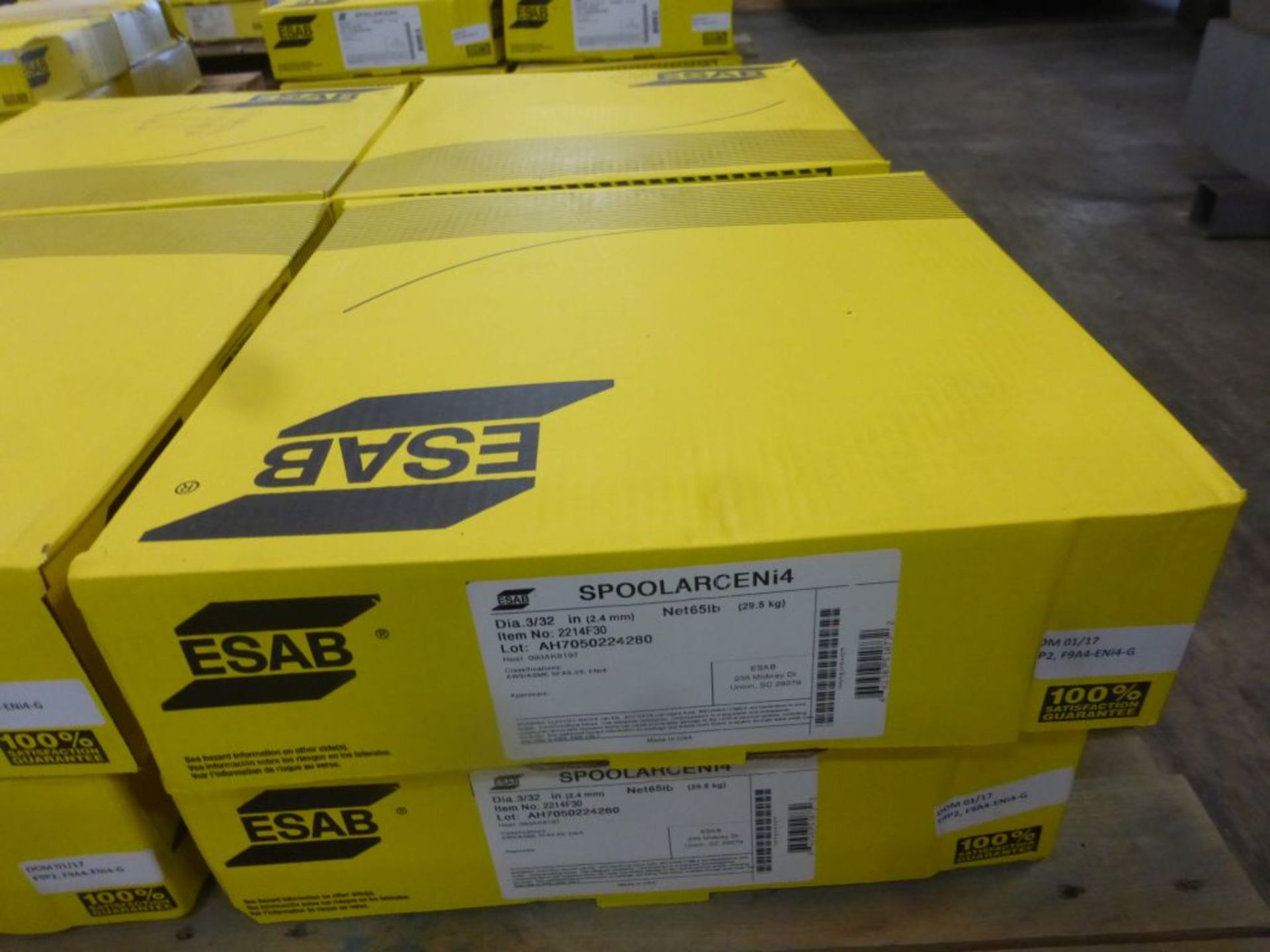 Lot of (8) Boxes of ESAB Welding Wire | SPOOLARCENi4; Item No. 2214F30; Diameter: 3/32"; 65 lbs - Image 4 of 13