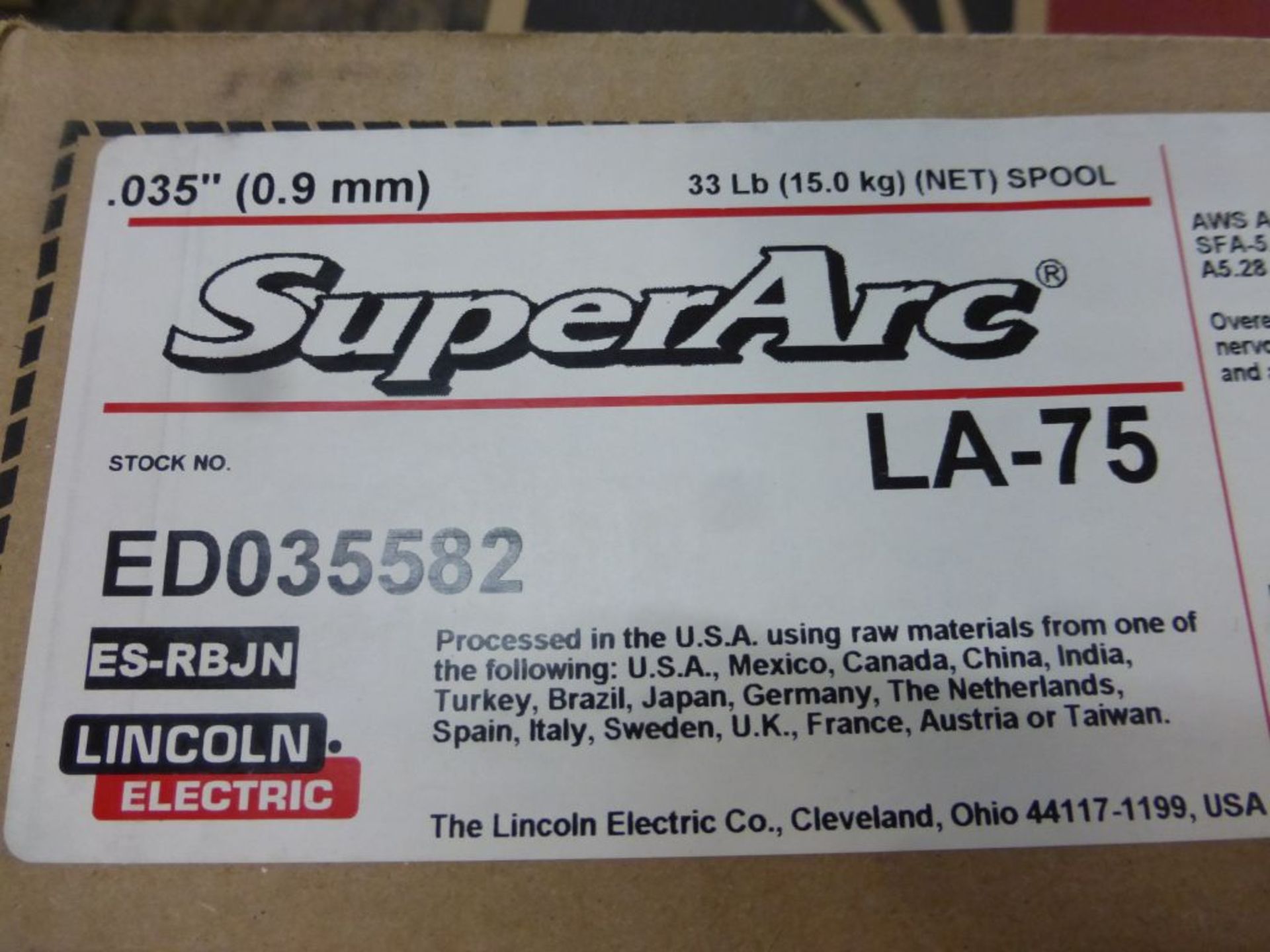 Lot of (18) Spools of Lincoln Electric SuperArc LA-75 Welding Wire | Part No. ED035582; Diameter: . - Image 11 of 12