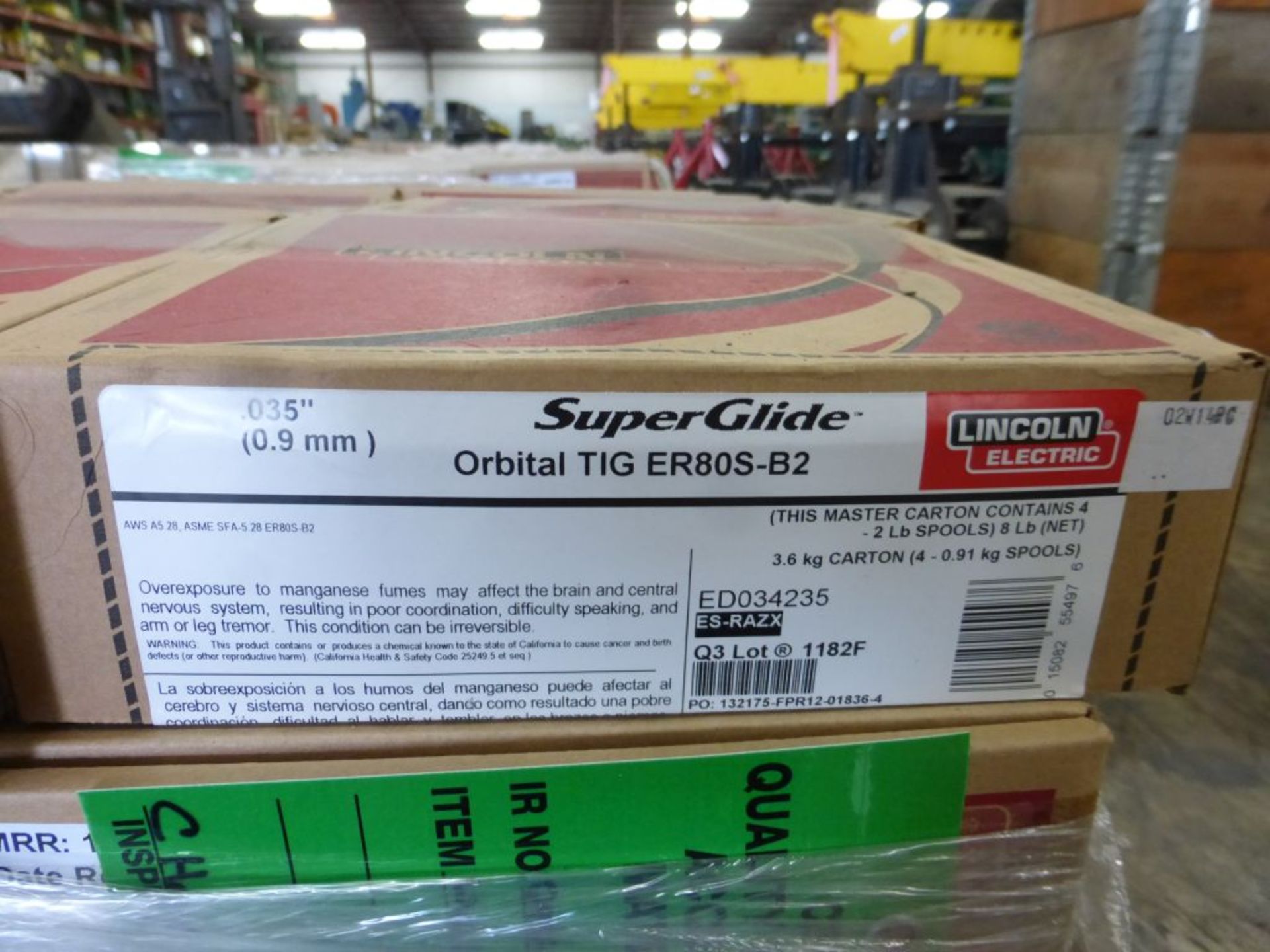 Lot of (45) Boxes of Lincoln Electric Super Glide Orbital TIG ER80S-B2 Welding Wire | Model No. - Image 6 of 14