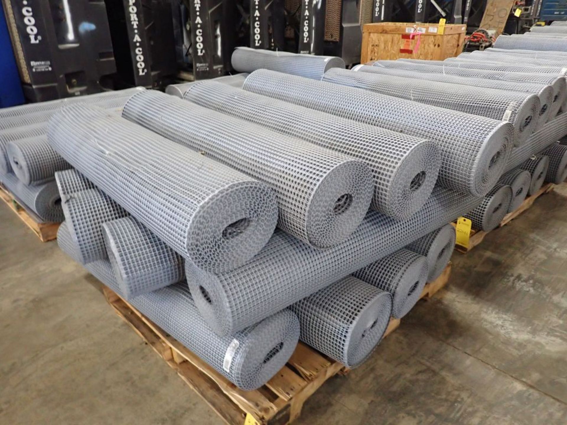 Lot of (12) Rolls of Square Mesh | Part No. SM2048100-GY; Size: 4' x 100'; New Surplus