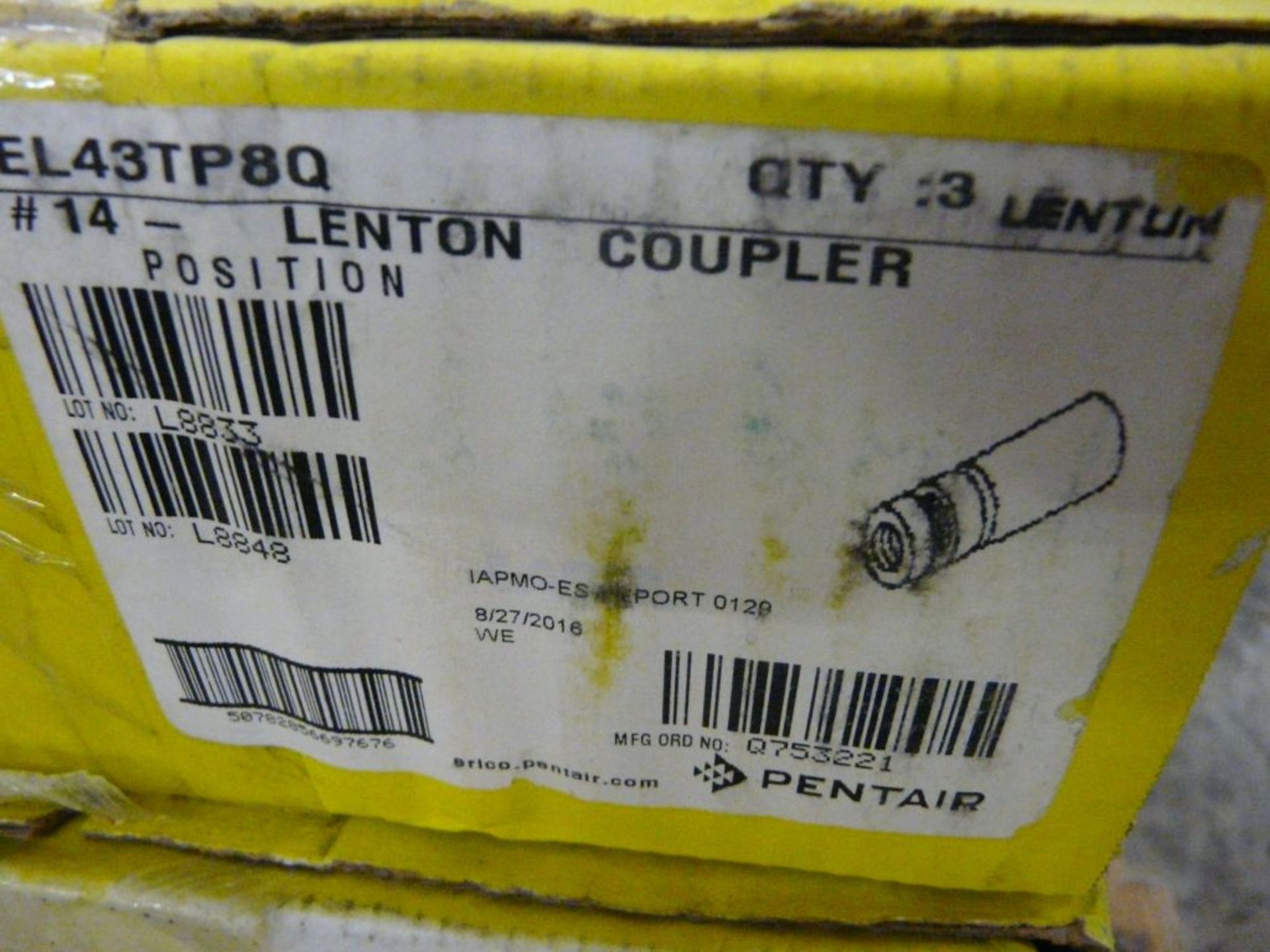 Lot of (54) Erico Lenton Couplers | Part No. EL43TP8Q; New Surplus - Image 3 of 5