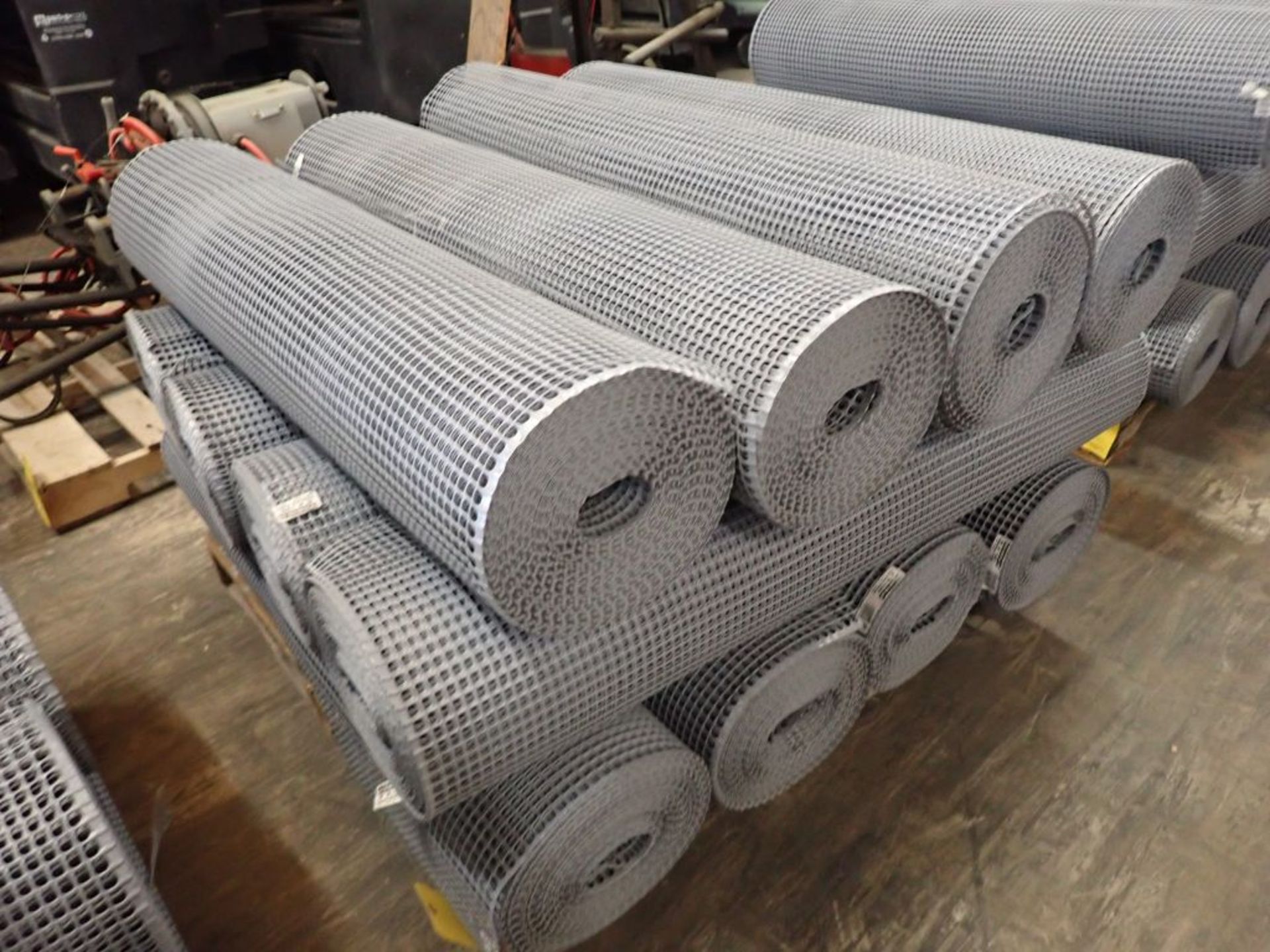 Lot of (12) Rolls of Square Mesh | Part No. SM2048100-GY; Size: 4' x 100'; New Surplus