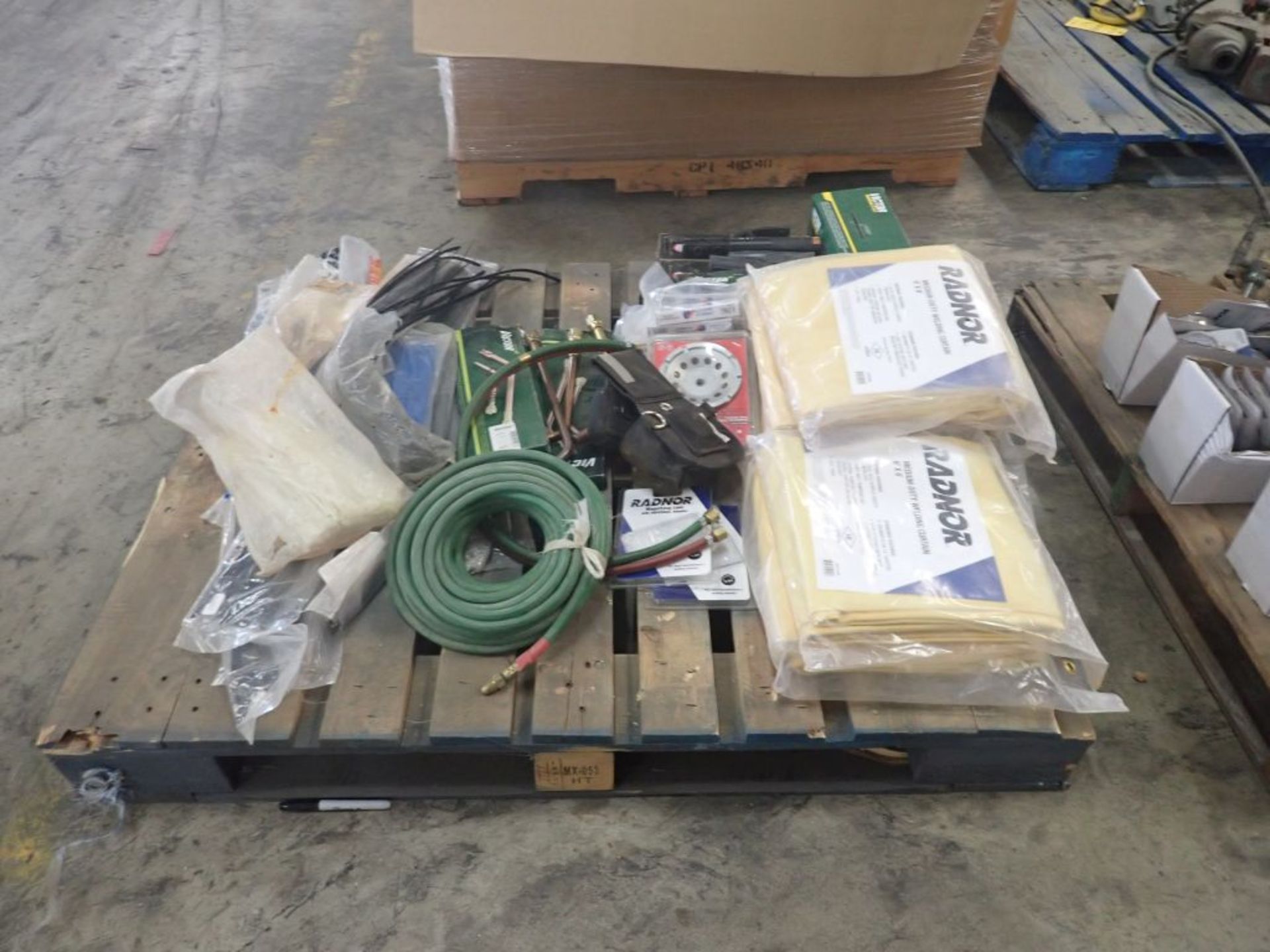 Lot of Assorted Components | Includes:; Radnor Medium Duty Welding Curtains, 6 x 6, 6 x 8; Radnor