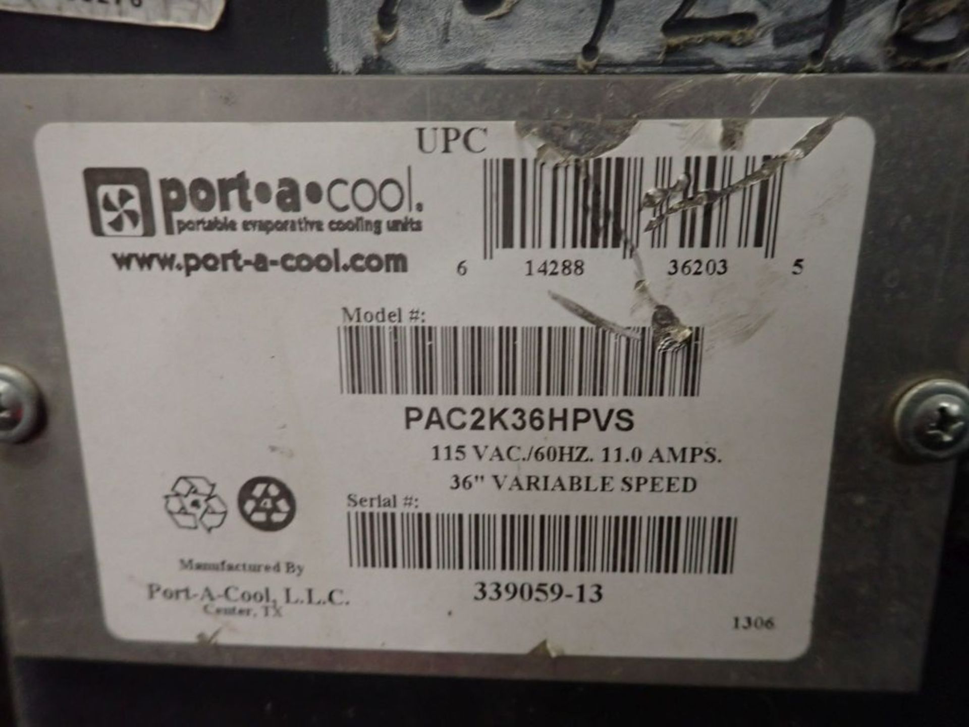 Port-A-Cool Variable Speed Motor Air Cooler | Model No. PAC2K36HPVS; 11A; 36" Variable Speed; *Fan - Image 8 of 12