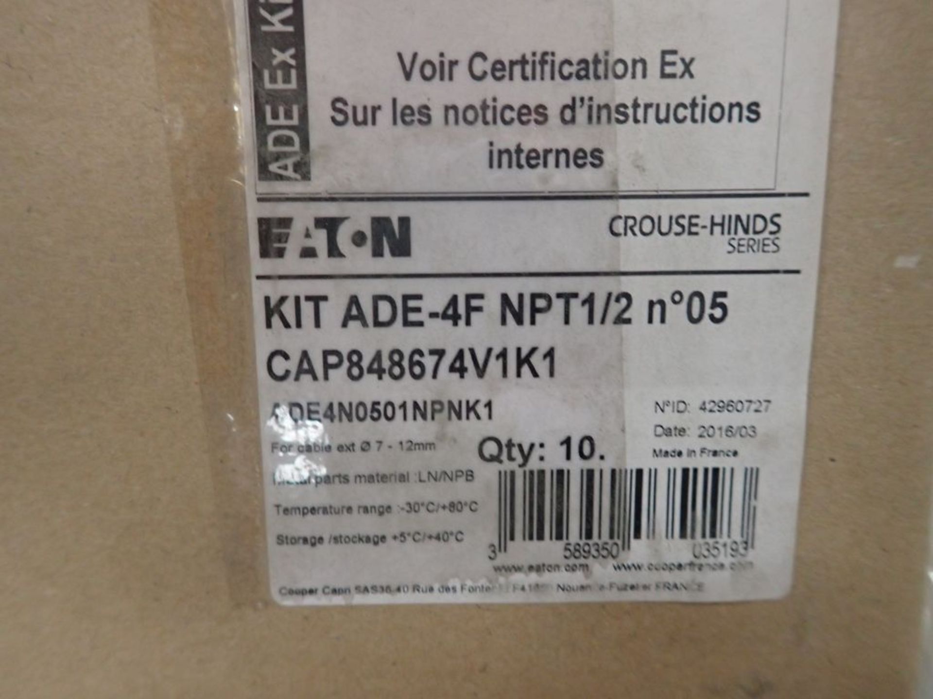 Lot of (2000) Eaton Flameproof Cableglands | Model No. CAP848674V1K1; For Cable 07-12mm; New - Image 5 of 15