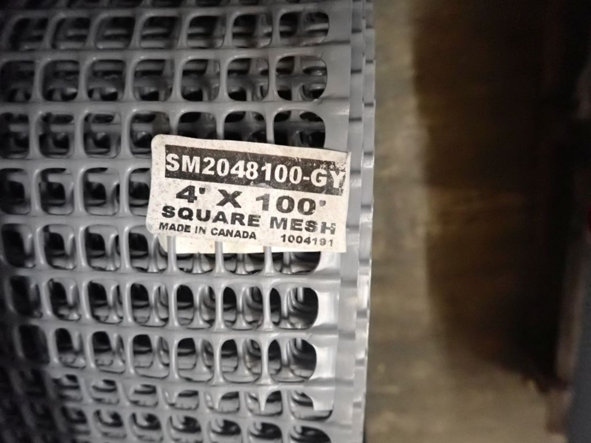 Lot of (12) Rolls of Square Mesh | Part No. SM2048100-GY; Size: 4' x 100'; New Surplus - Image 2 of 2