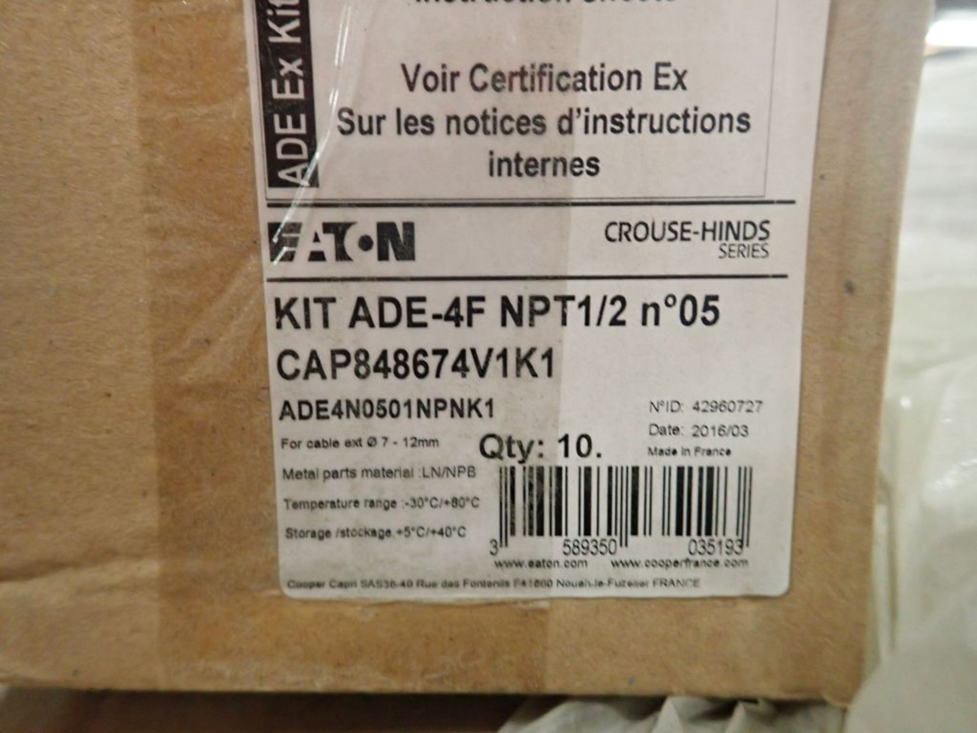 Lot of (2000) Eaton Flameproof Cableglands | Model No. CAP848674V1K1; For Cable 07-12mm; New - Image 12 of 15